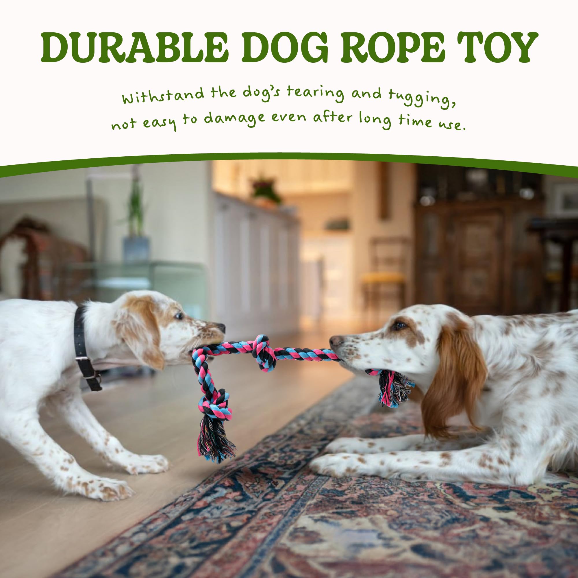 Dog Rope Toy For Large Dogs, Heavy Duty Chew Toys For Aggressive Chewers, Indestructible Durable Cotton Tug Of War Rope Toys For