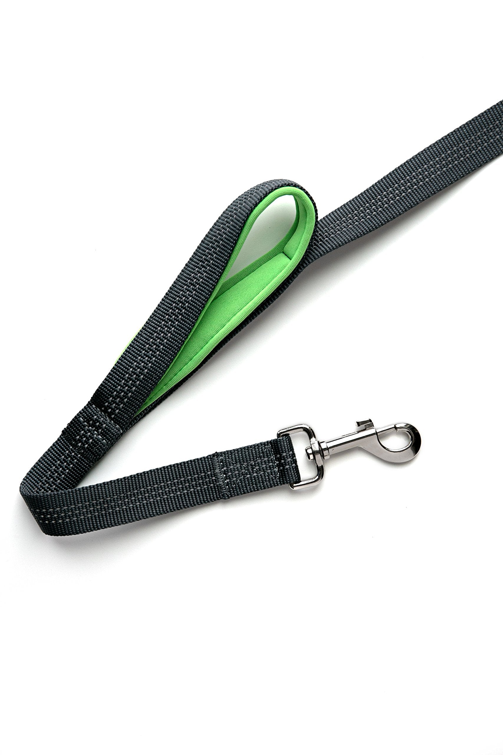 Mighty Paw Dual Handle Dog Leash - Reflective Lead With Two Handles - Dual Dog Leash Long - 2 Handle Dog Lead - Dog Leash With Traffic Loop Dog Leash 6 Foot (Grey/Green)