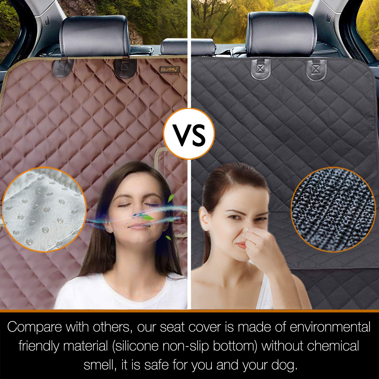 Ibuddy Bench Dog Car Seat Cover For Car/Suv/Small Truck, Waterproof Back Seat Cover Protector For Kids Without Smell, Heavy Duty