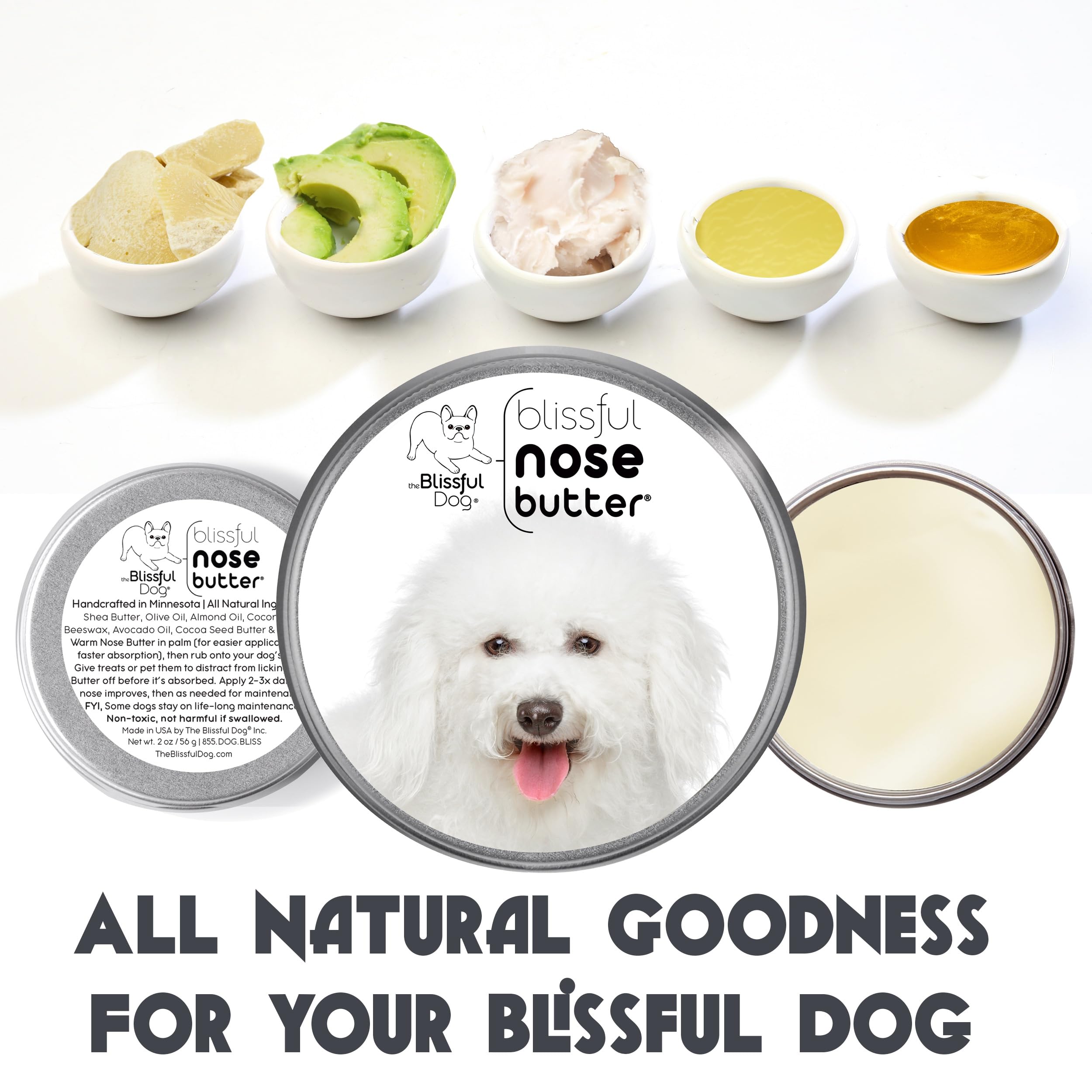 The Blissful Dog Bichon Frise Unscented Nose Butter, 8-Ounce