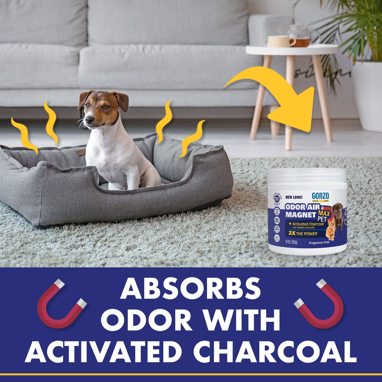 Gonzo Natural Magic 4161D Air Activated Charcoal for Litter Boxes Cages and Pet Beds 14 Ounce, Odor Magnet