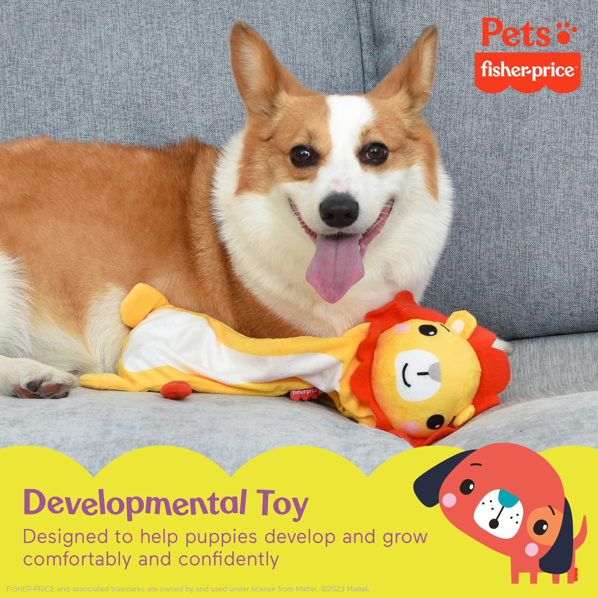 Fisher-Price Warming Furrr-end Cuddler for Puppies - Microwaveable, Reusable Soft Calming Toy - Multifunctional Dog Toy