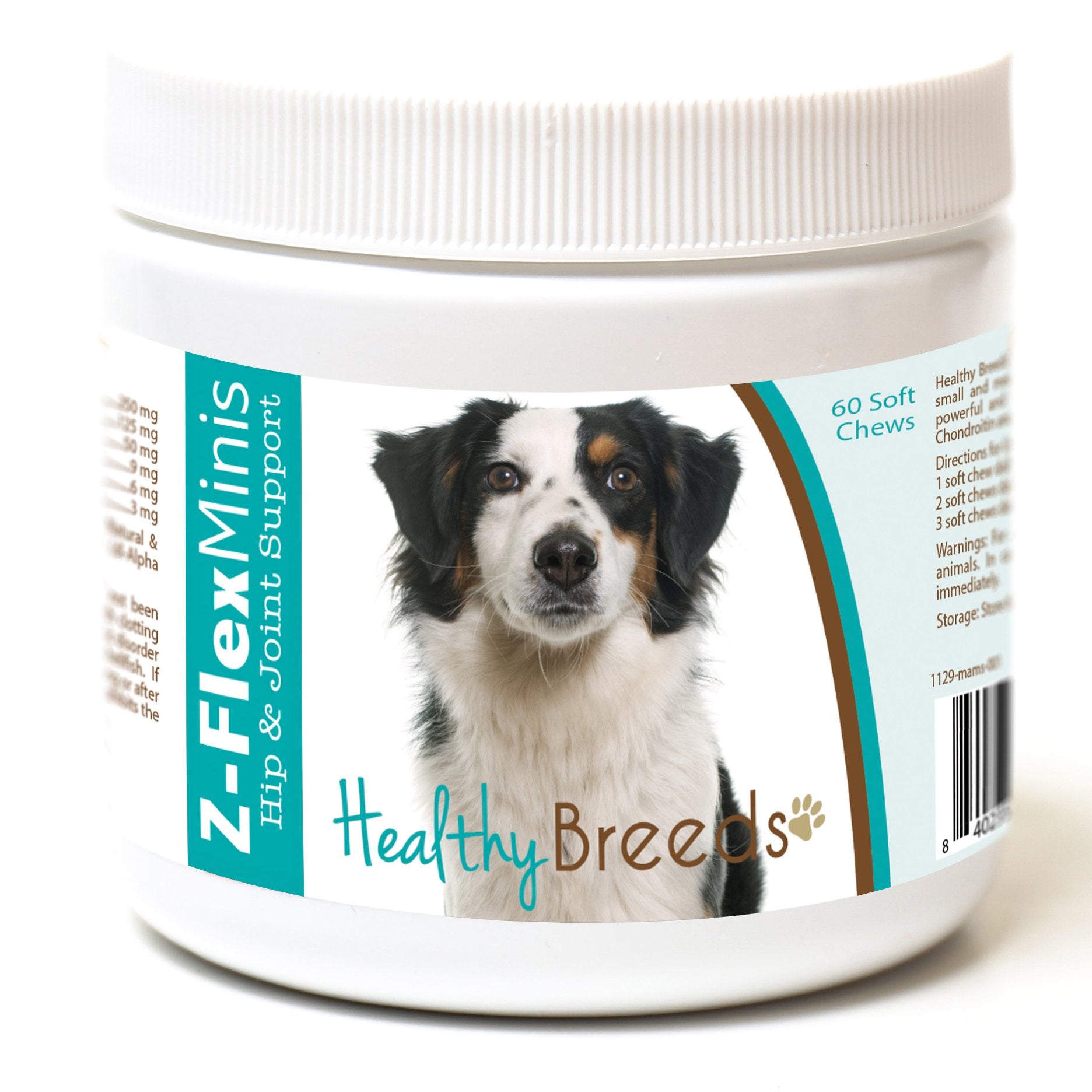 Healthy Breeds Miniature American Shepherd Z-Flex Minis Hip and Joint Support Soft Chews 60 Count