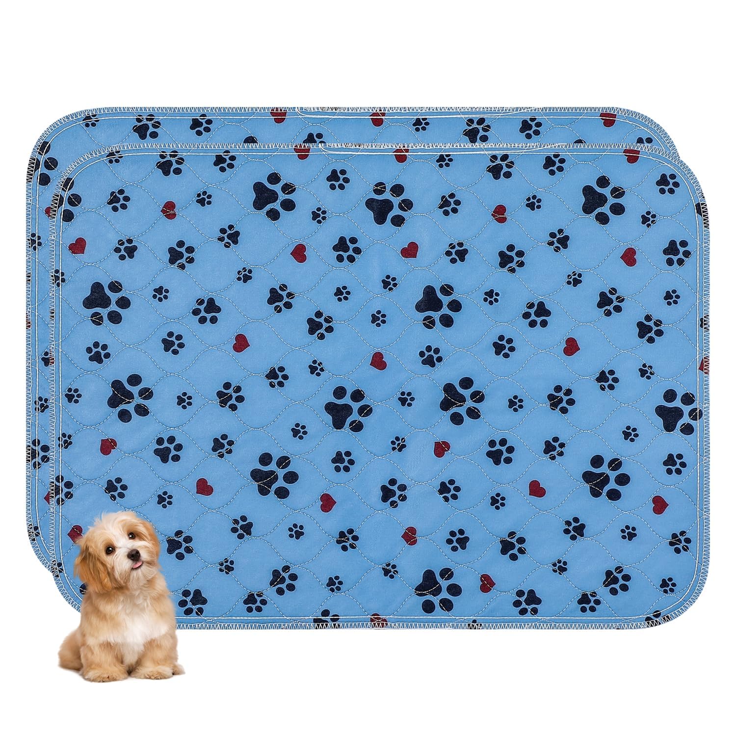 Washable Pee Pads For Dogs,2 Pack Extra Large 36''X54'' Super Absorbent Reusable Puppy Pads,Non-Slip 100% Waterproof Dog Pee Pad
