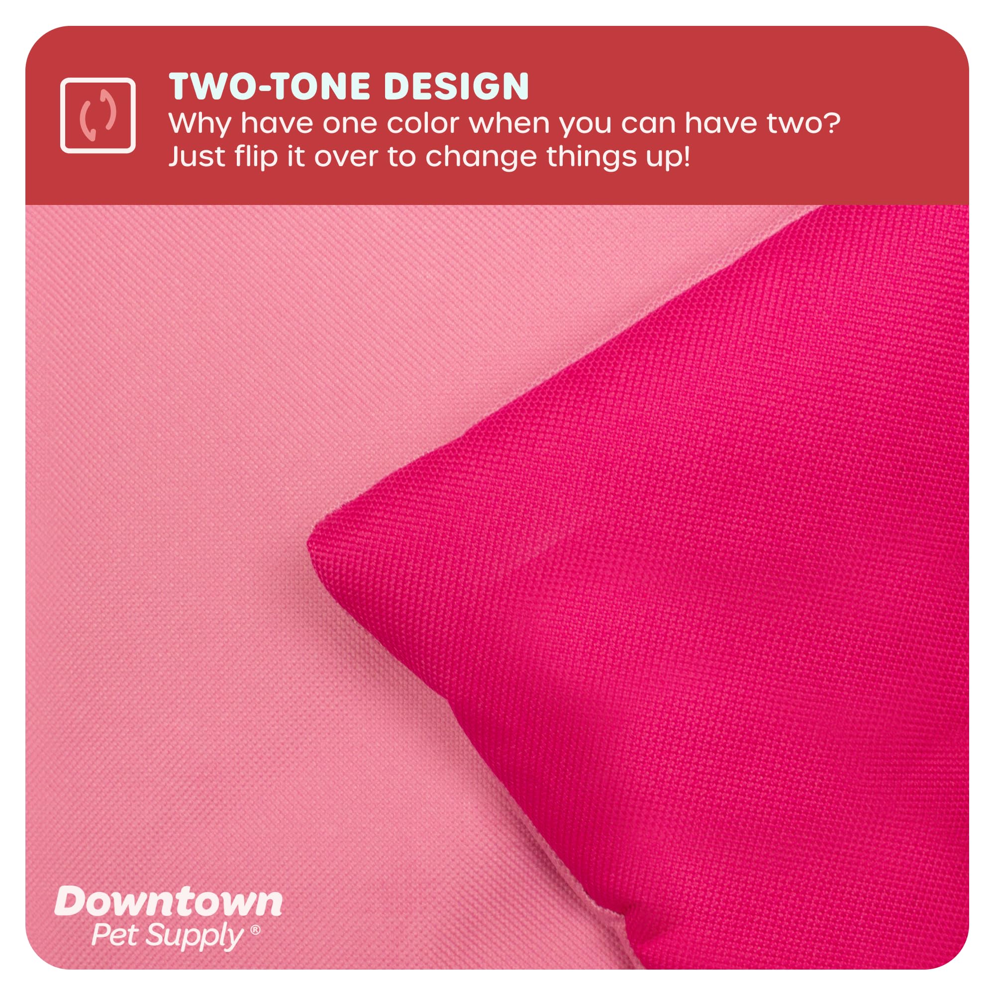 Downtown Pet Supply Dog Crate Pad, X-Large, 42 X 27, Dark And Light Pink, Waterproof, Ripstop Nylon Fabric, Chew Proof, Machine