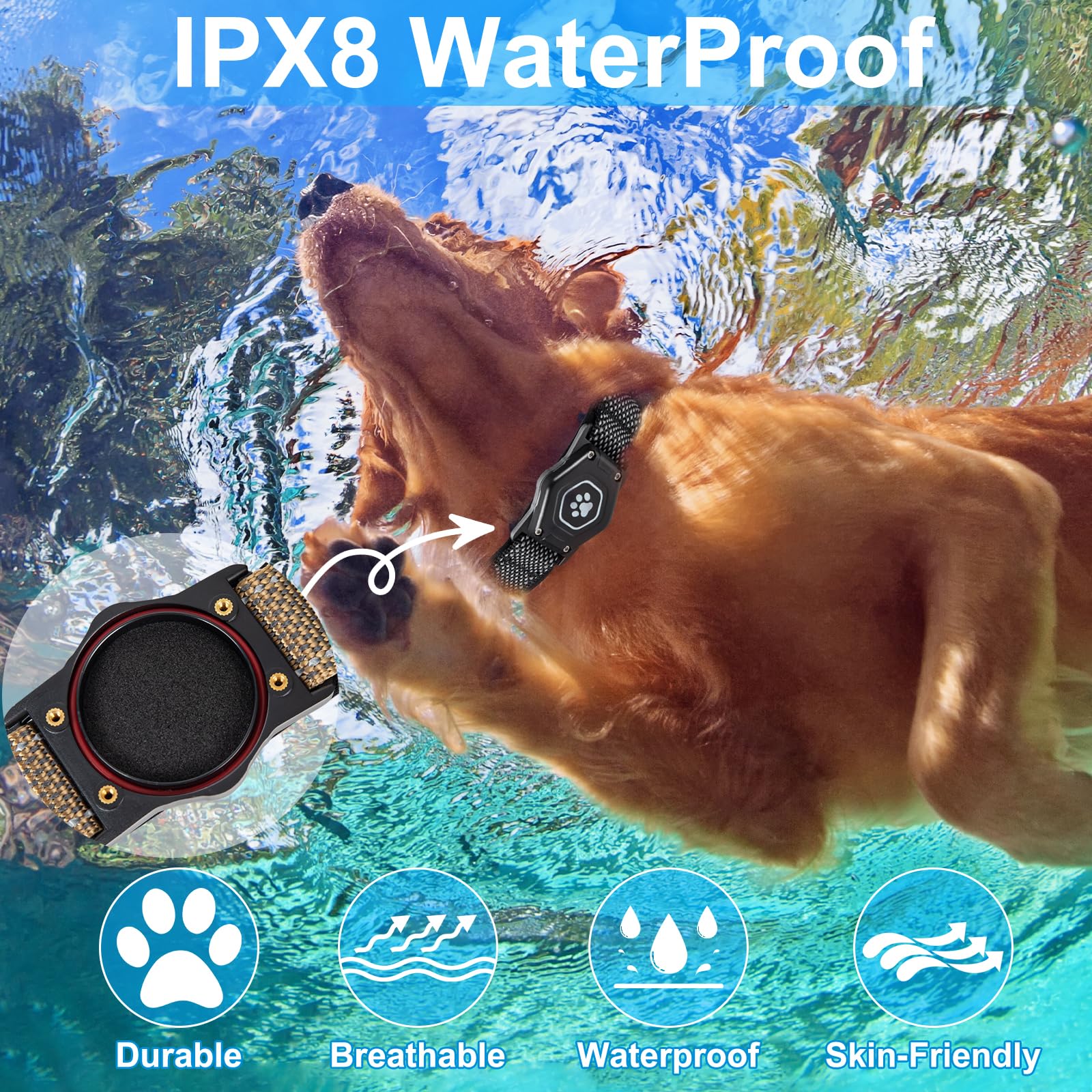 Airtag Dog Collar With Waterproof Air Tag Holder, Luminous & Reflective,Comfortable And Durable 1000D Nylon, Dual Safety Buckle,