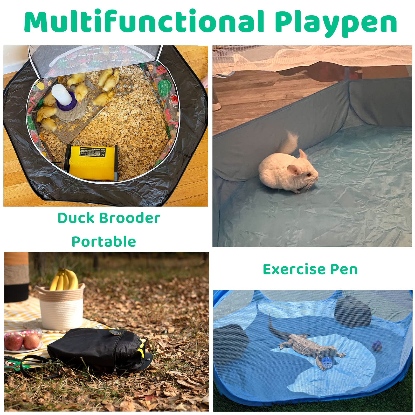 Amakunft Guinea Pig Playpen With Cover, Hamster Playpen With Top, Rabbit Pop Up Playpen With Roof, Small Animal Play Pen Indoor,