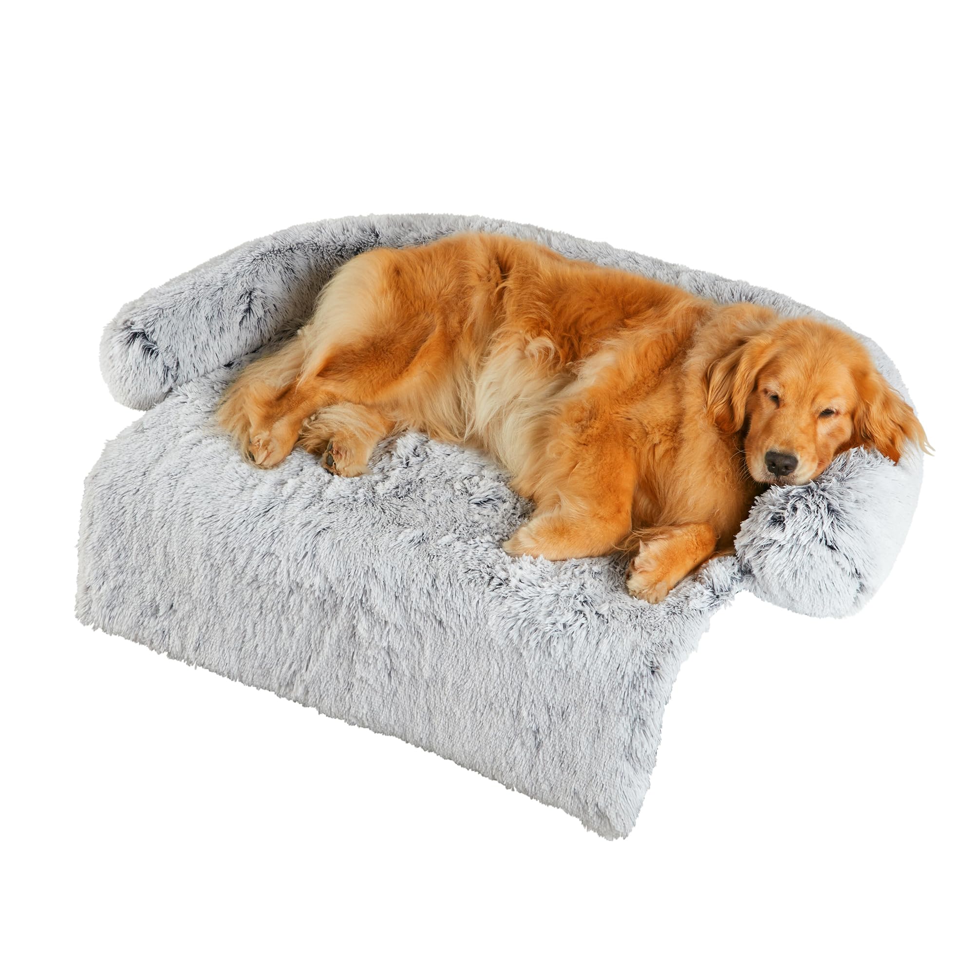 Codi Calming Dog Couch Mat - Fluffy Sofa Protector With Washable Cover, Anti-Anxiety Dogs Bed Pad For Large Pets, 45X37X6, Light