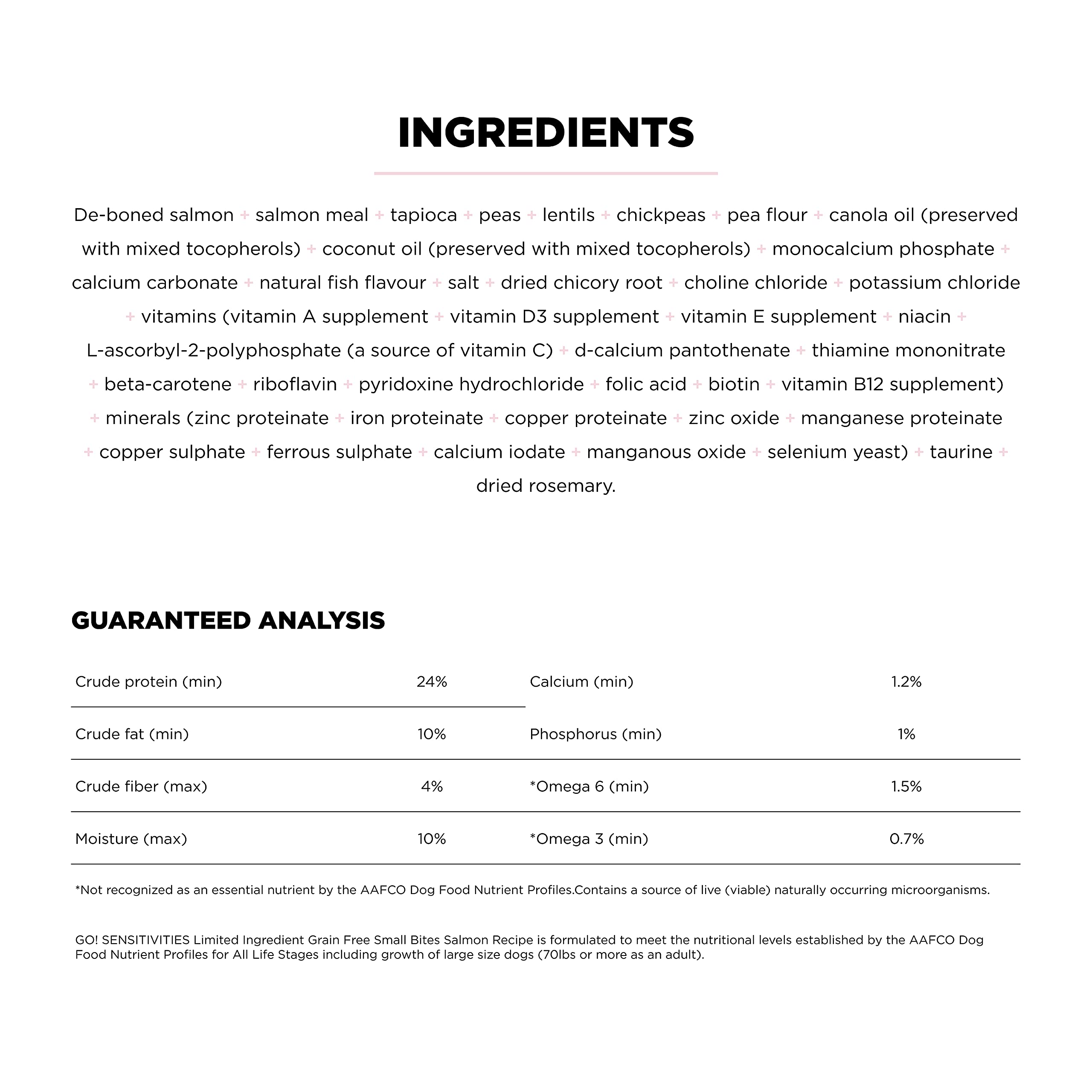 Go! Solutions Sensitivities Limited Ingredient Small Bites Salmon Dry Dog Food, 6 lb Bag - Grain-Free, Chicken-Free for Sensitive Stomachs