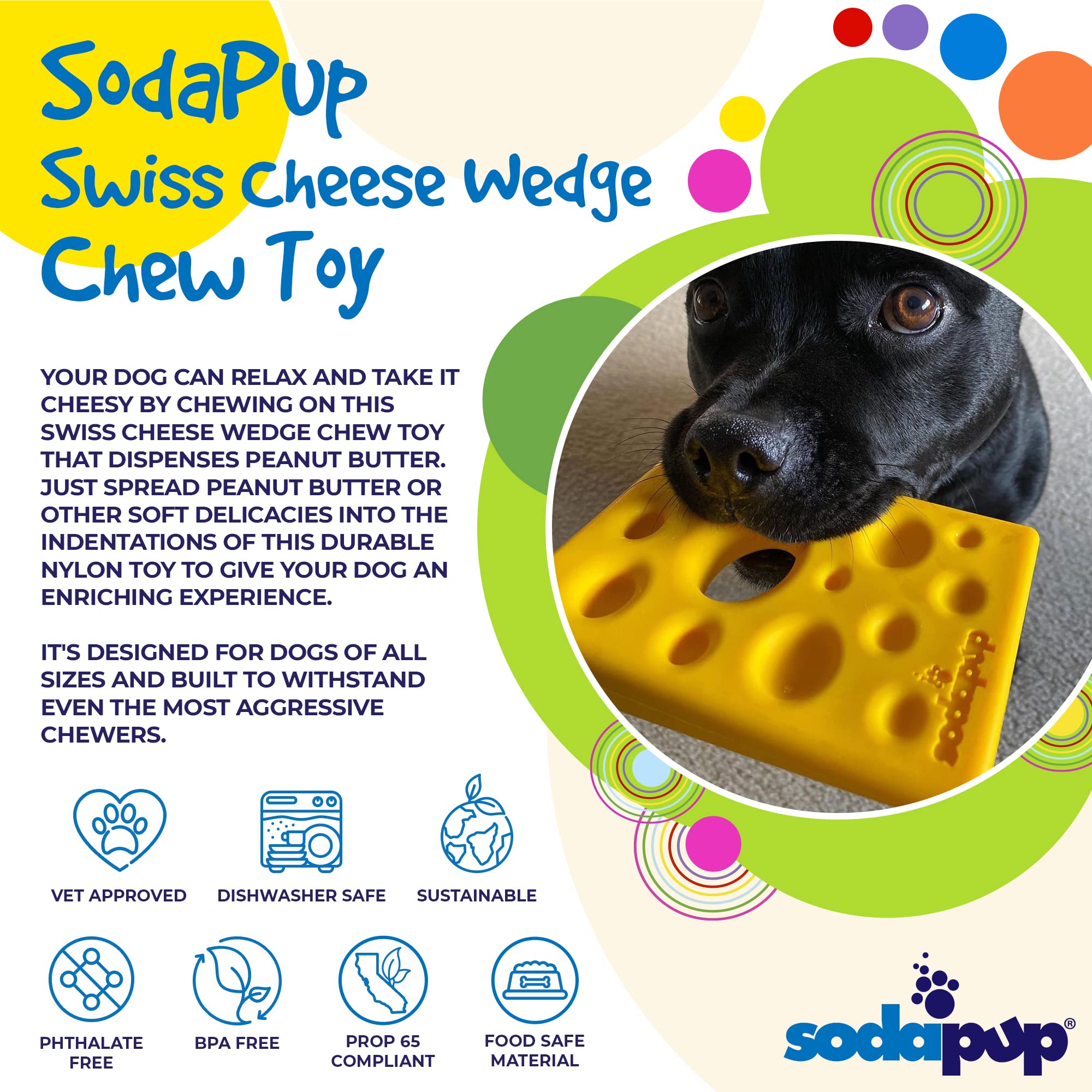SP Swiss Cheese Wedge Durable Nylon Dog Chew Toy for Aggressive Chewers