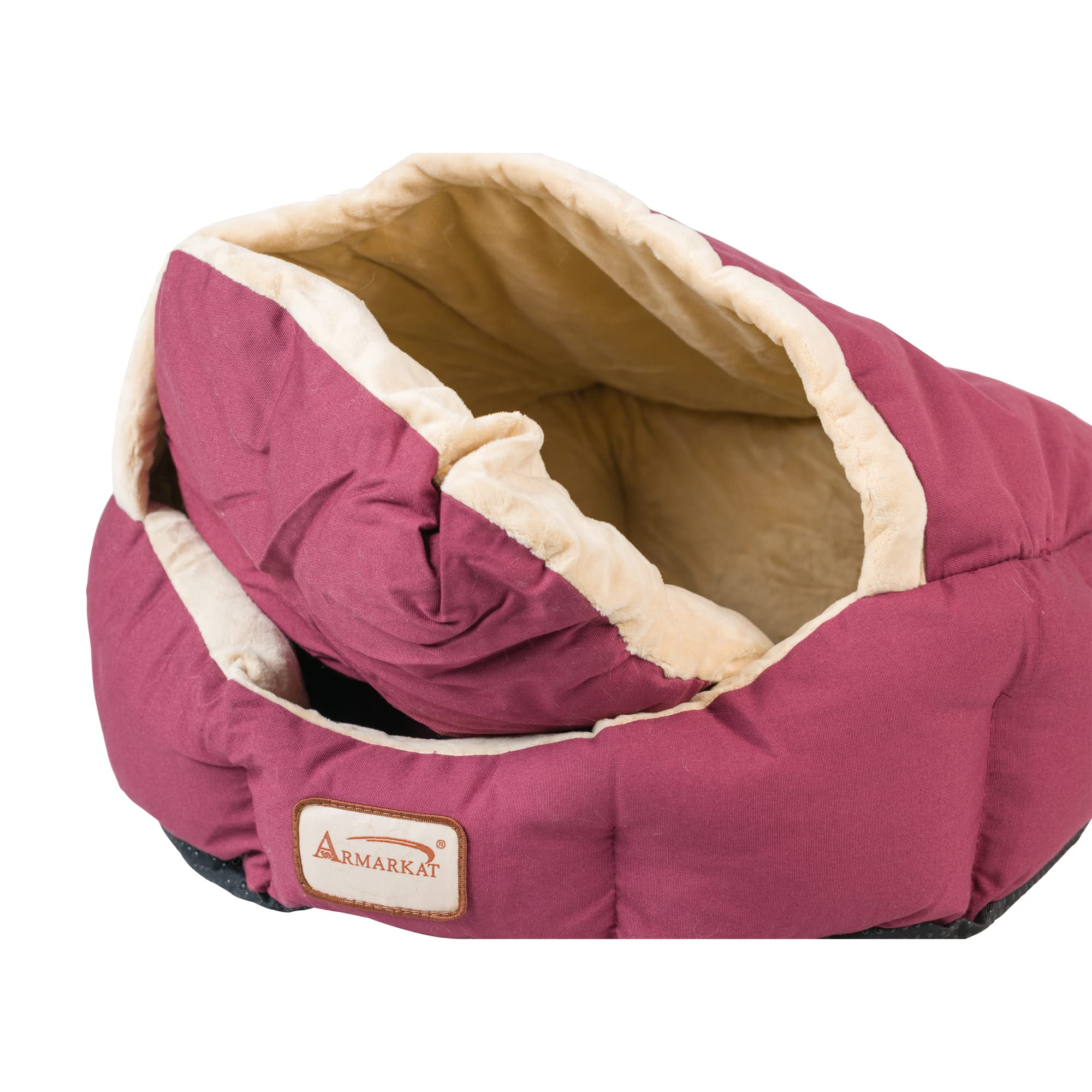 Armarkat Cat Bed 18-Inch Long C08HJH/MH, Burgundy and Beige
