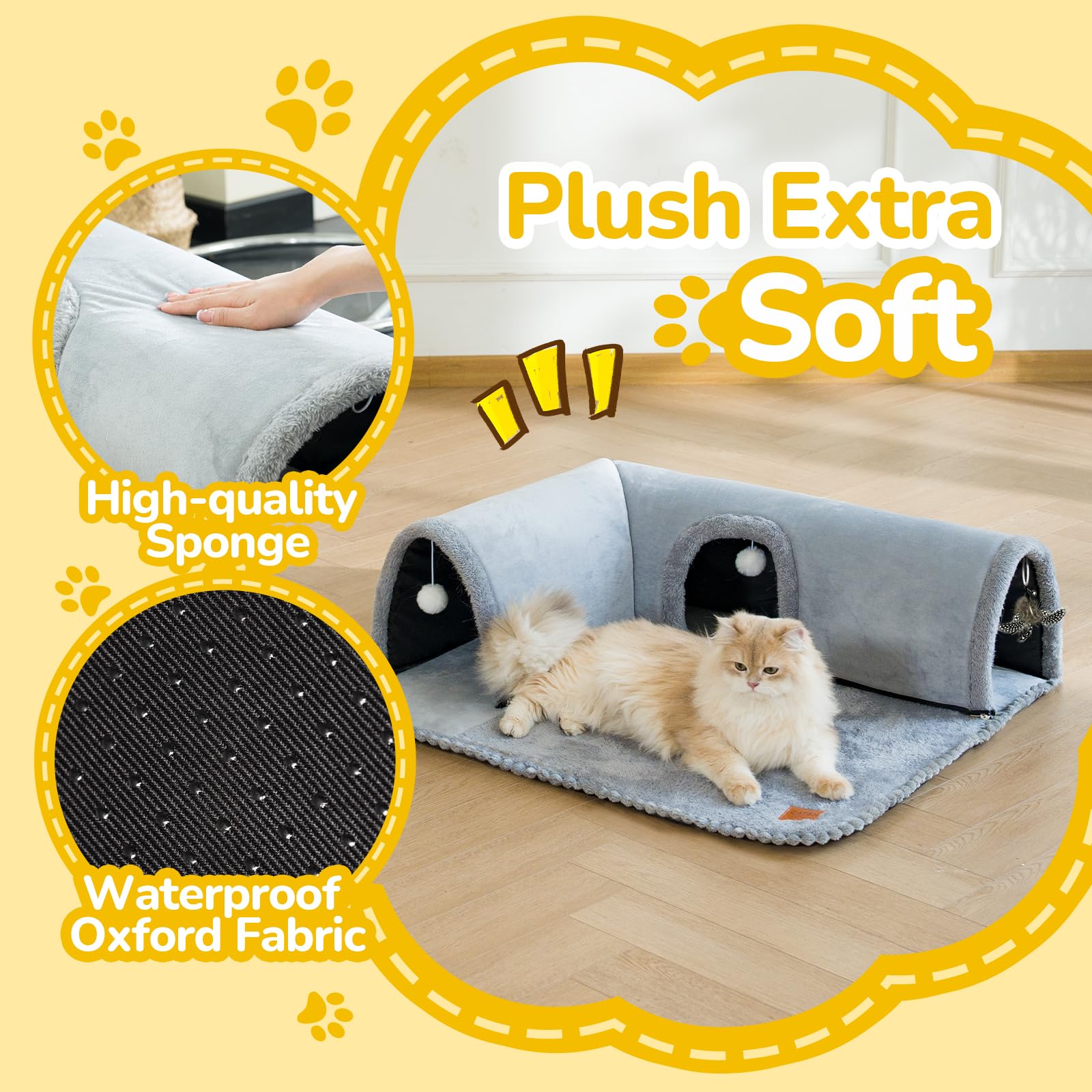 Catism Cat Tunnel Bed, Cat Bed, Cat Tunnels For Indoor Cats, Cat Cave, Detachable Cat Tunnel, Kitty Tube Cat Bed Tunnel, Cat Tub