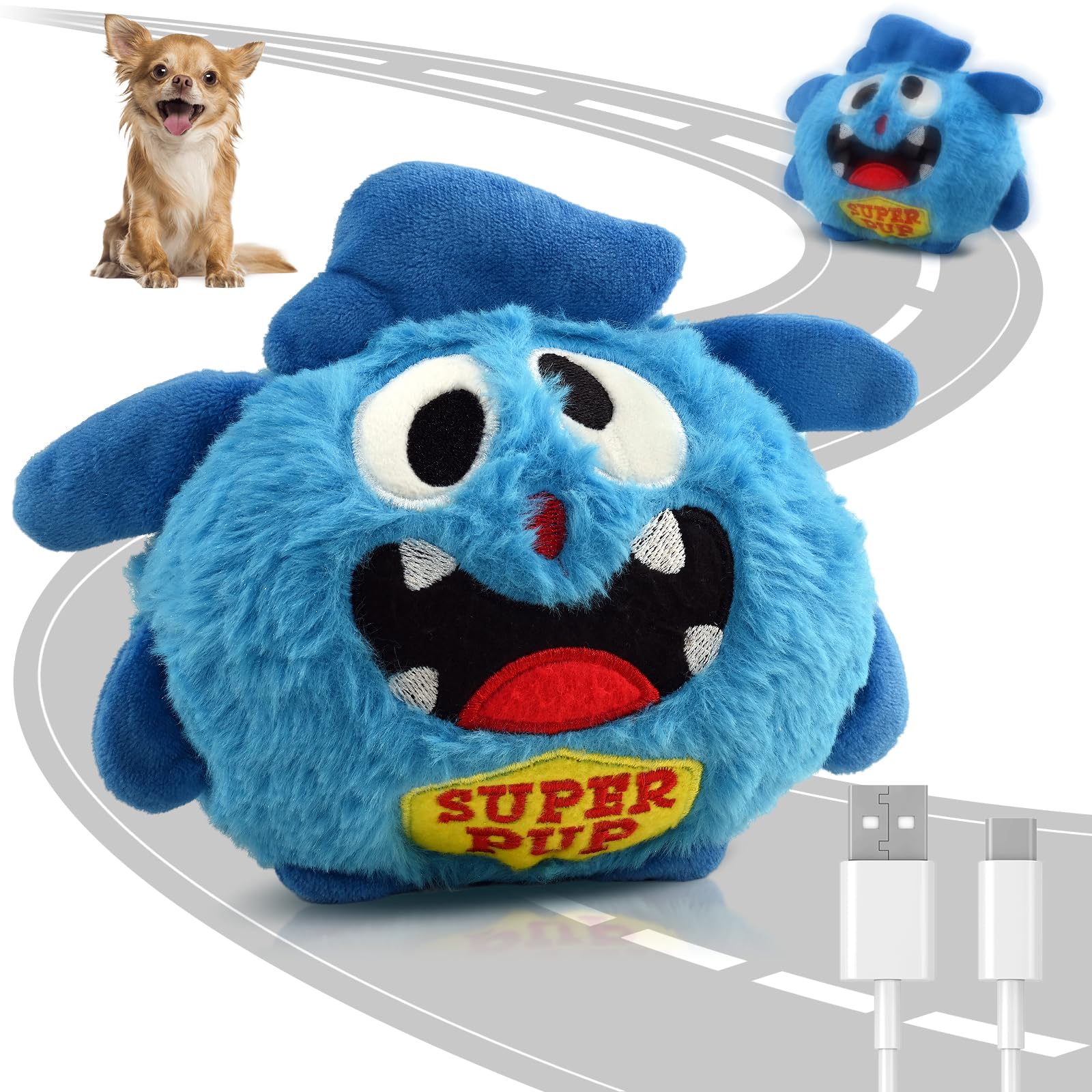 Petbobi Interactive Dog Toys - Rechargeable, Upgrade Moving Dog Toy For Stimulating Play, Pet Plush Squeaky Ball, Ideal For Smal