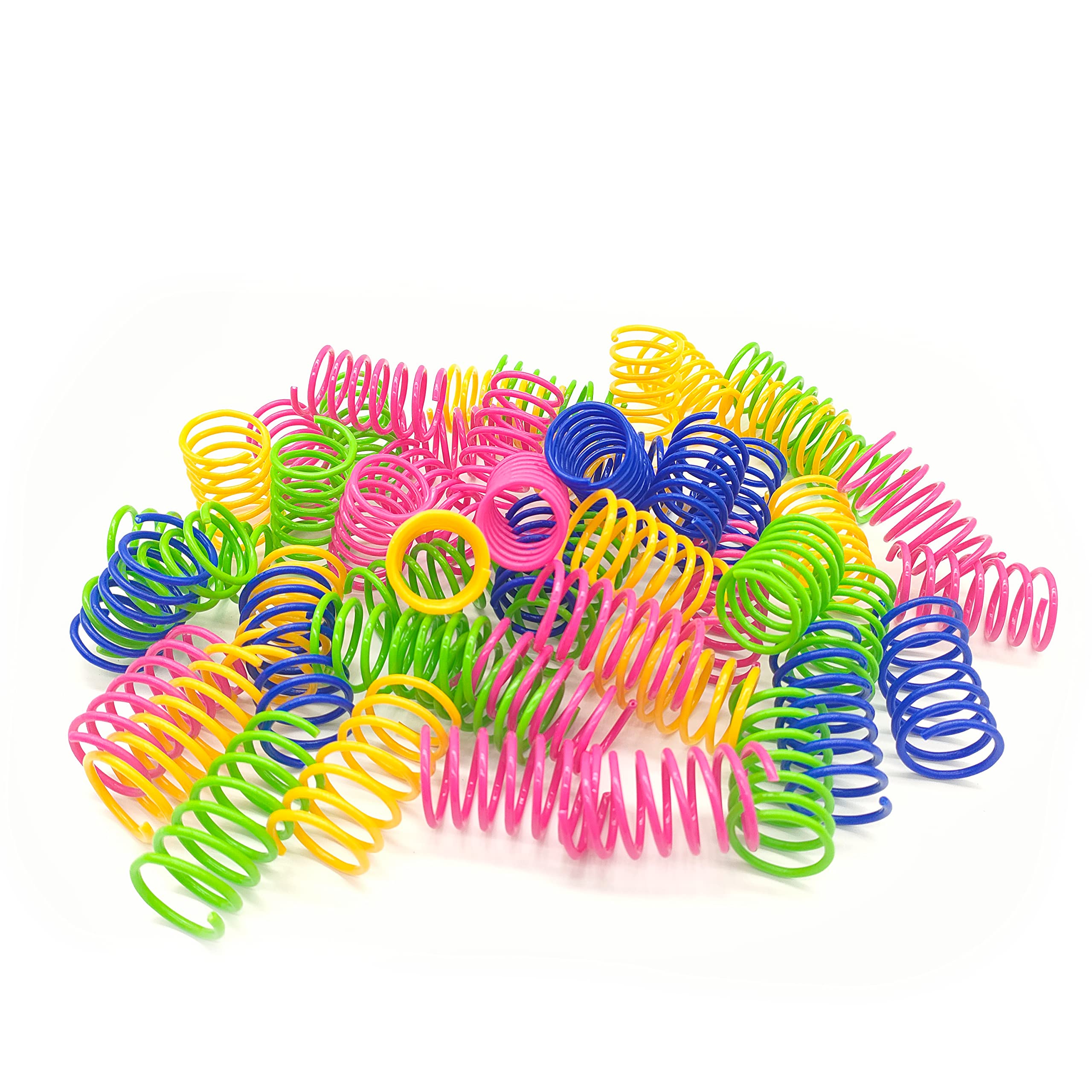 Yuloyi Cat Spring Toys 30 Packs, Plastic Colorful Springs Cat Toys For Cat Kitten Pets, Interactive Cat Toys For Indoor Cats And Kitten