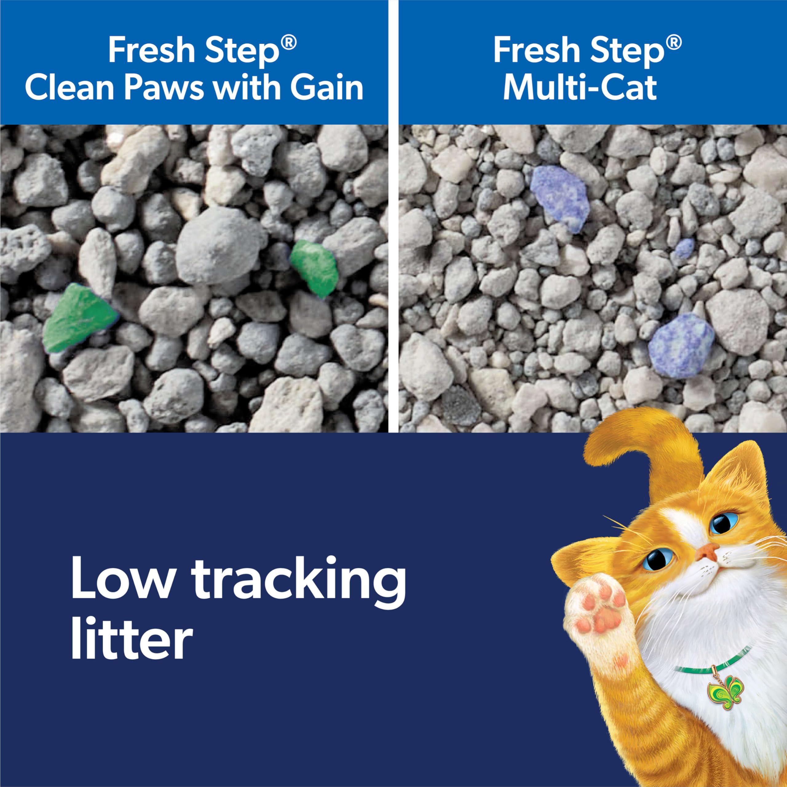 Fresh Step Clean Paws Cat Litter With Febreze Freshness With Febreze Gain Scent, Low-Tracking Clumping Litter With Guaranteed Od