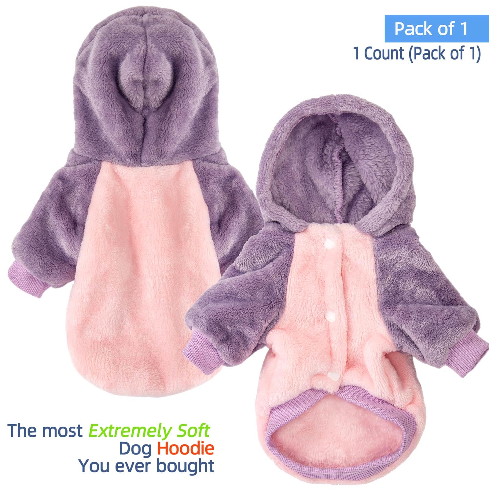 Fabricastle Dog Hooded Sweater, Dog Clothes For Xxs Xs Small Dogs Girl & Cats, Soft And Warm Pet Coat, Winter Pet Jacket, Doggy