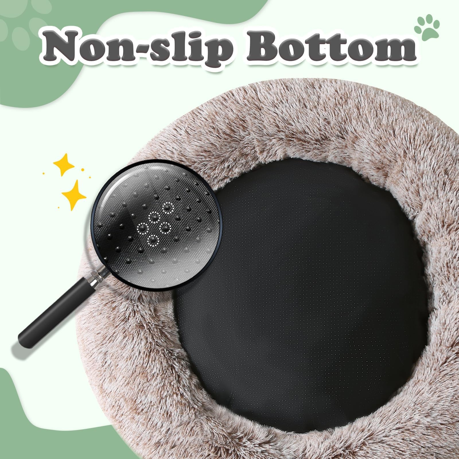 Jollyvogue Dog Beds, Calming Small Dog Bed, Anti-Anxiety Dog Bed For Small Dogs, Fluffy Donut Dog Bed, Cozy Dog Cat Cushion Bed