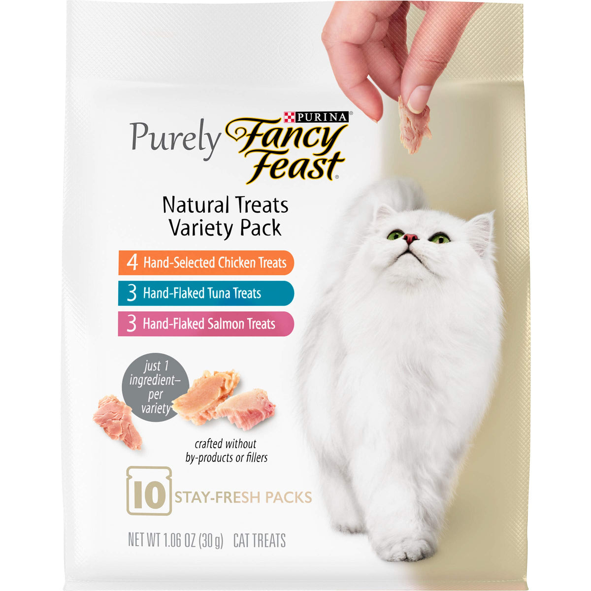 Purina Fancy Feast Natural Cat Treats Variety Pack, Purely Natural - (Pack Of 5) 10 Ct. Pouches