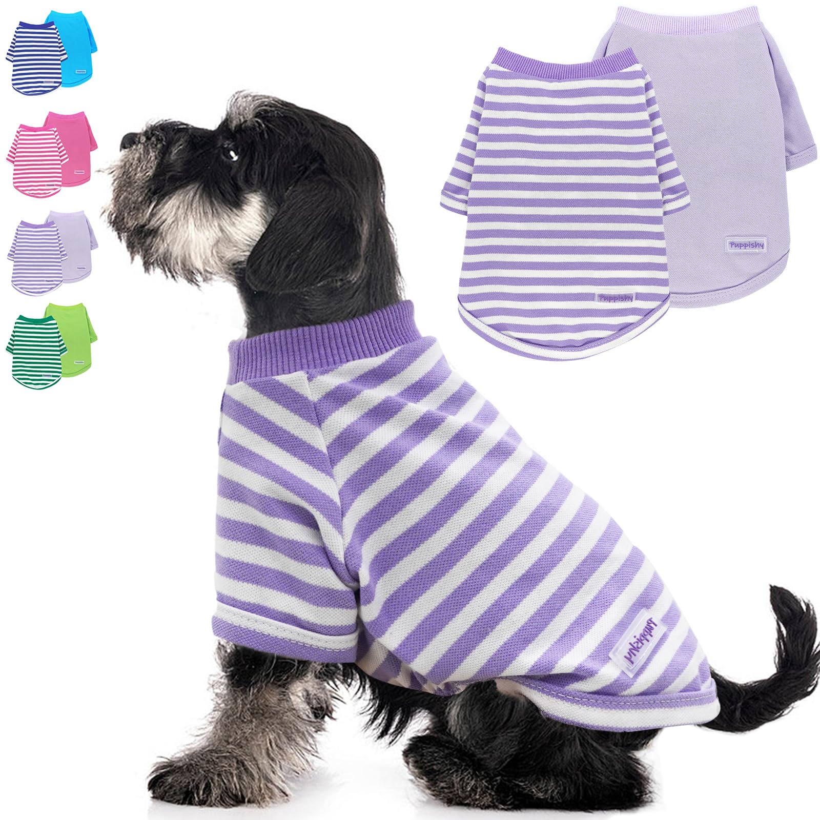 Dog Clothes For Medium Dogs 2 Pieces Stripe Summer Dog Shirt Cute Soft Puppy Clothes Bresthable Chihuahua Cat Clothes Xs~Xxl Pet