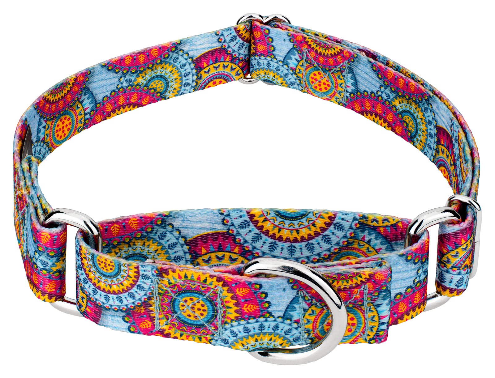 Country Brook Petz - Sky Mandala Martingale Dog Collar - Groovy Collection Featuring Far Out Designs (1/2 Inch, 2XS)