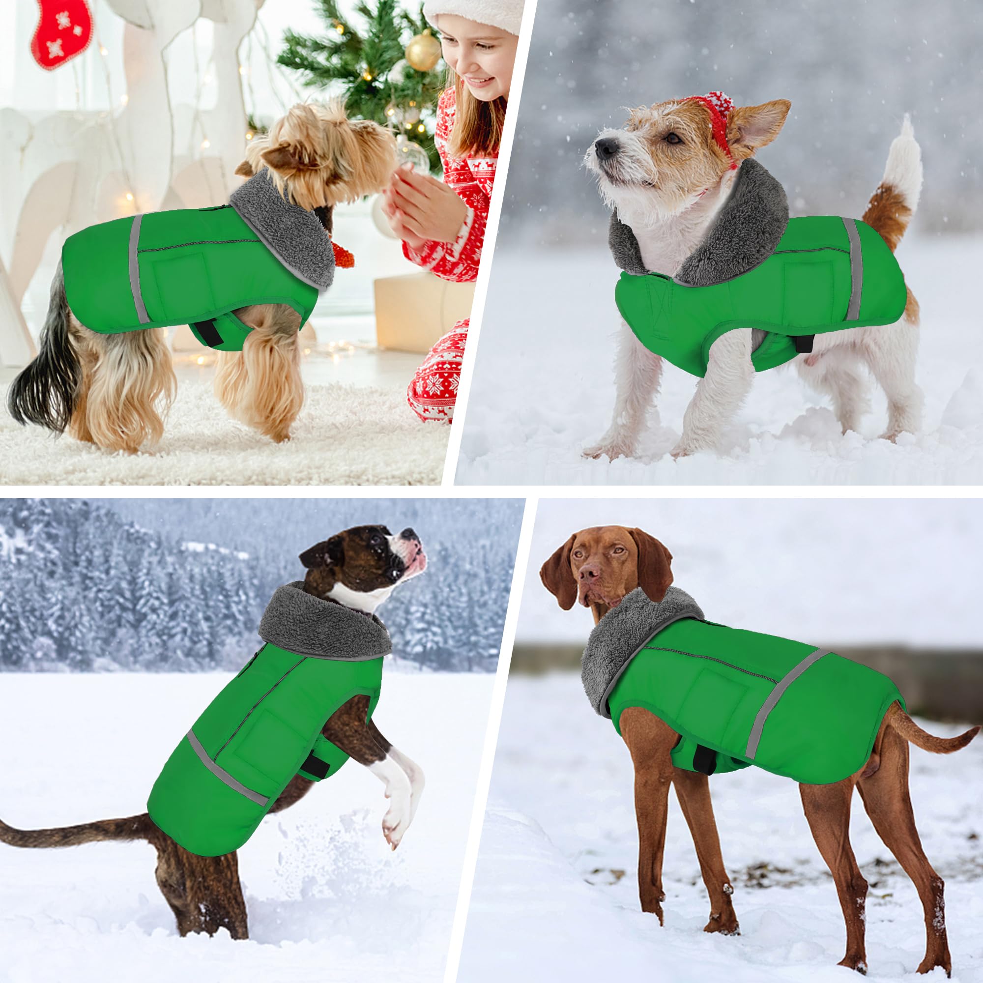Dogcheer Dog Coat - Waterproof, Adjustable Winter Jacket With Buckle, Reflective, Windproof, Snow Jacket Fleece Vest For Small T