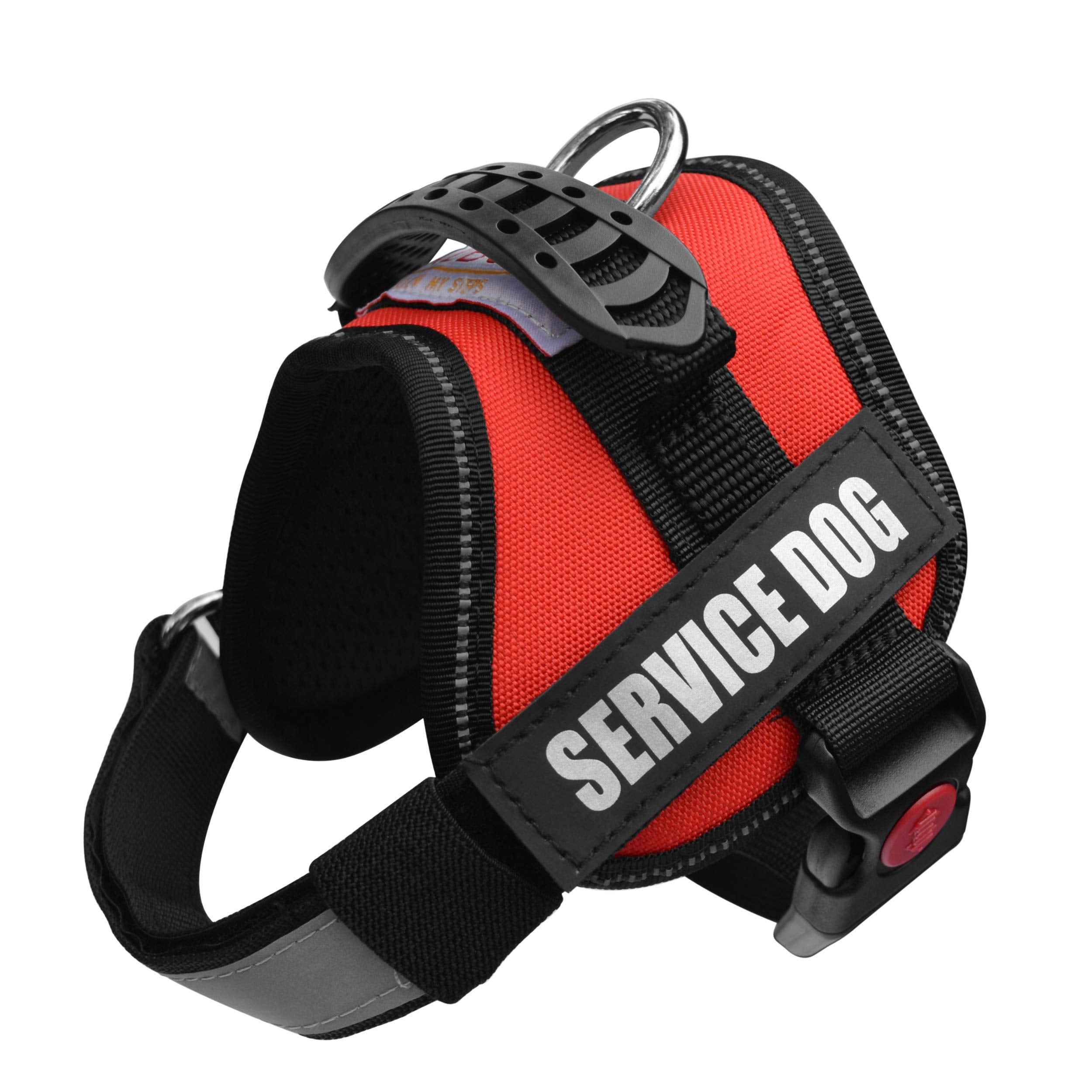 Albcorp Service Dog Vest Harness - Reflective - Woven Polyester & Nylon, Comfy Mesh Padding, Extra Small, Red
