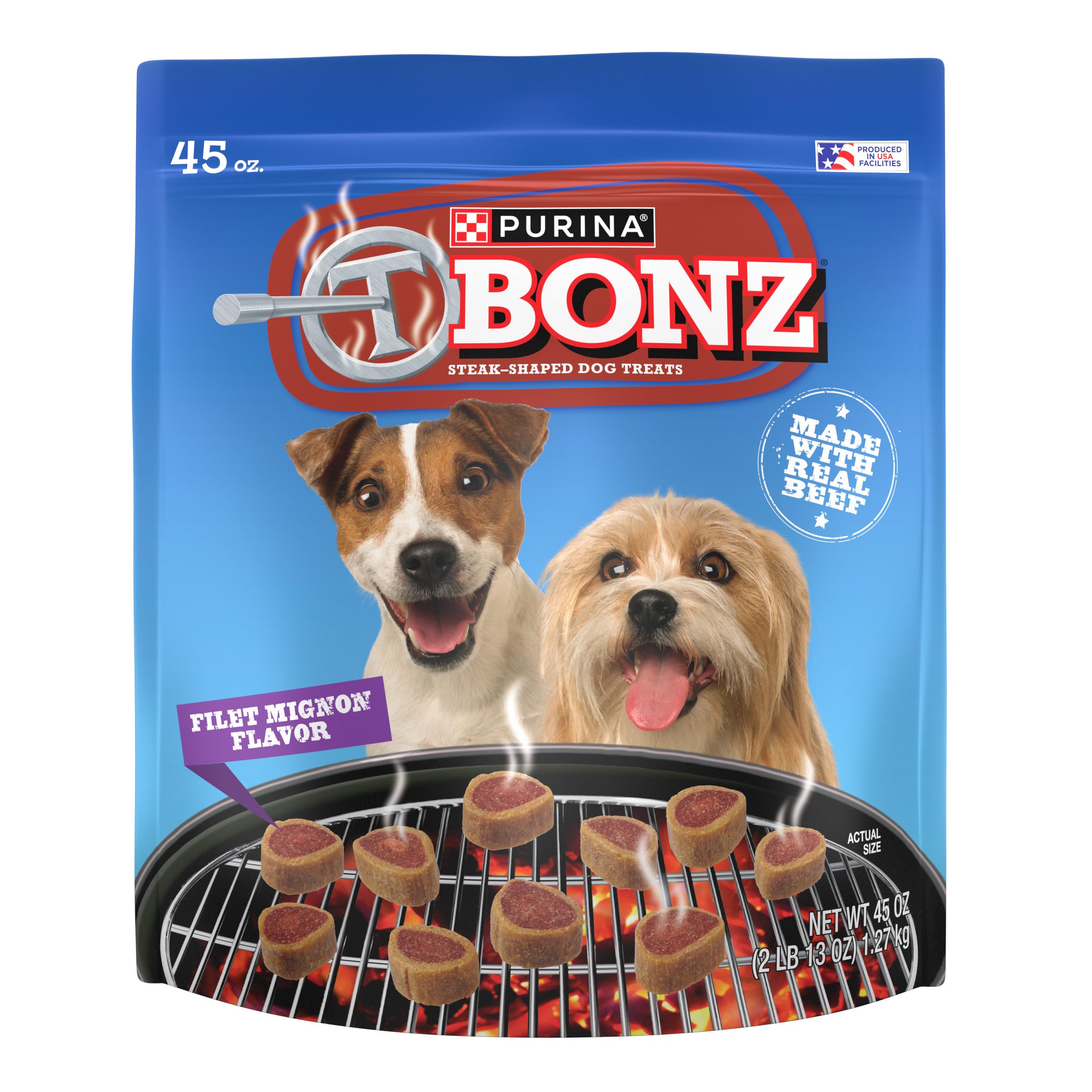 Purina T-Bonz Filet Mignon Flavor Steak Shaped Treats for Dogs - 45 oz. Pouch