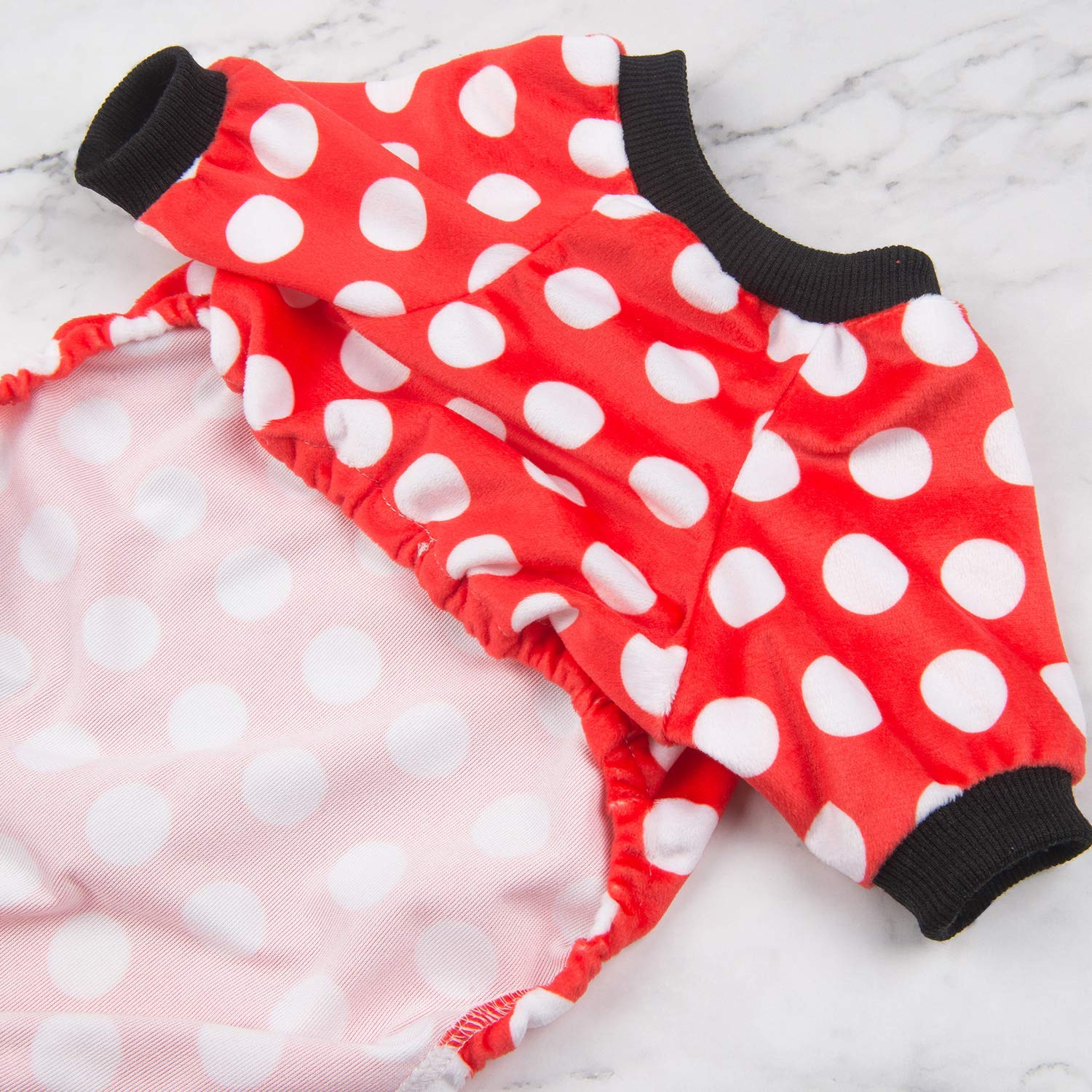 Cutebone Dog Pajamas Dots Dog Apparel Dog Jumpsuit Pet Clothes Pajamas Puppy Clothes P65M