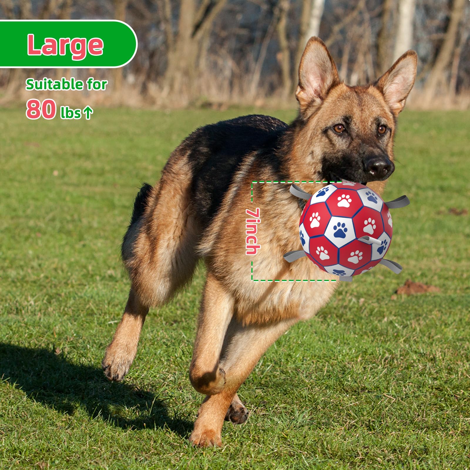 Large Dog Toys Dog Soccer Ball With Straps Dog Balls For Indoor Outdoor Gift For Birthday For Extra Large Dog Interactive Dog To