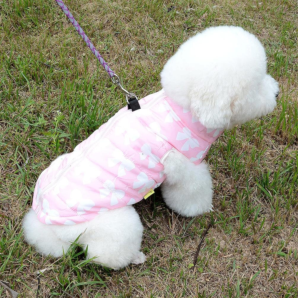 Smalllee_Lucky_Store New Various Pet Cat Dog Soft Padded Vest Harness Small Dog Clothes Pink Bow Xs, Model: Bfl049-Pink-Xs