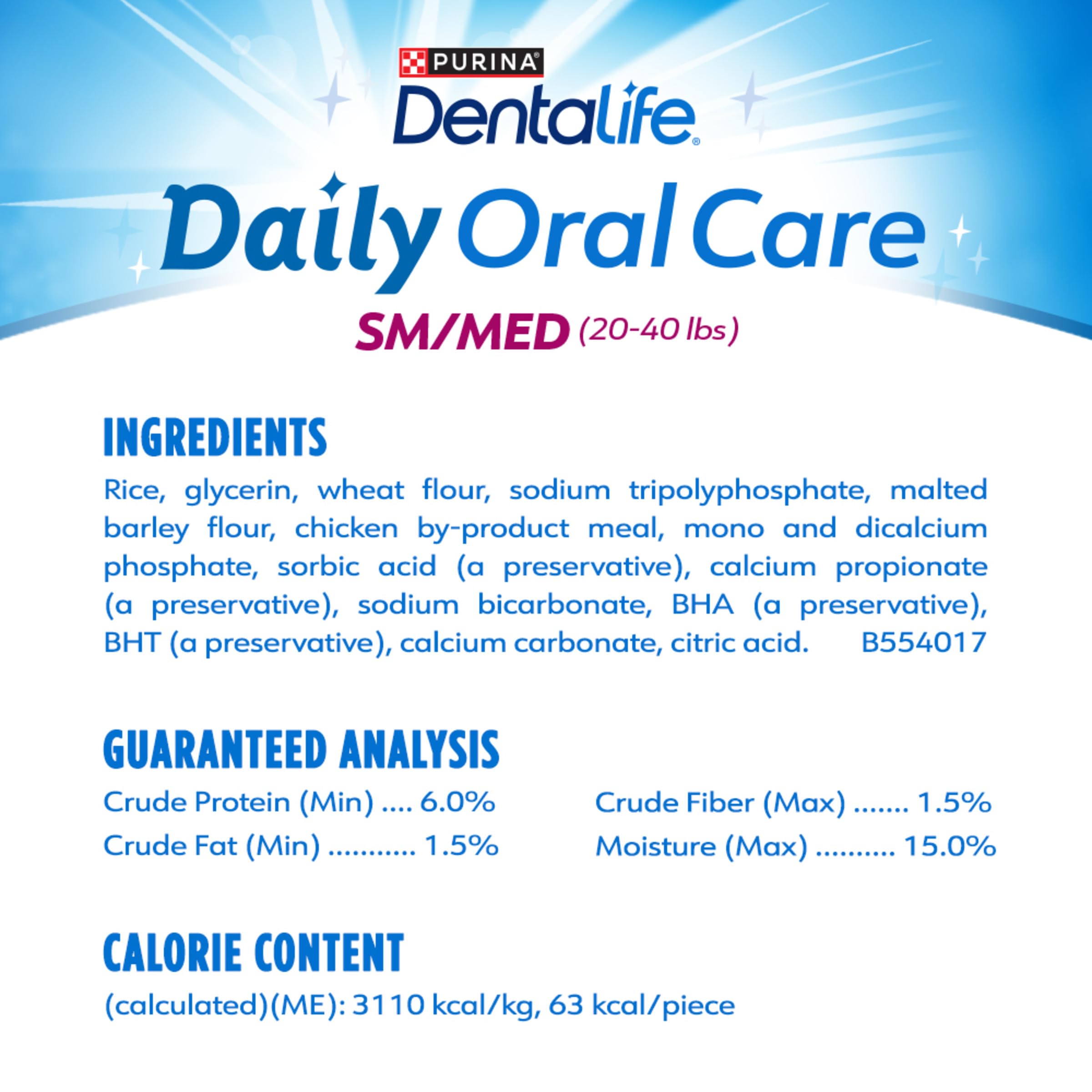 DentaLife Made in USA Facilities Small/Medium Dog Dental Chews, Daily - 40 ct. Pouch