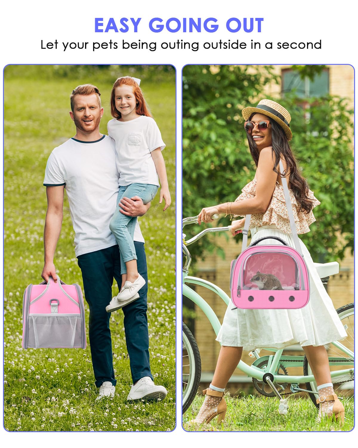 Bissap Guinea Pig Carrier Bag, Portable Small Animal Carrier Pouch For Hamster Chinchilla Bunny Hedgehog Lizard Bearded Dragon B