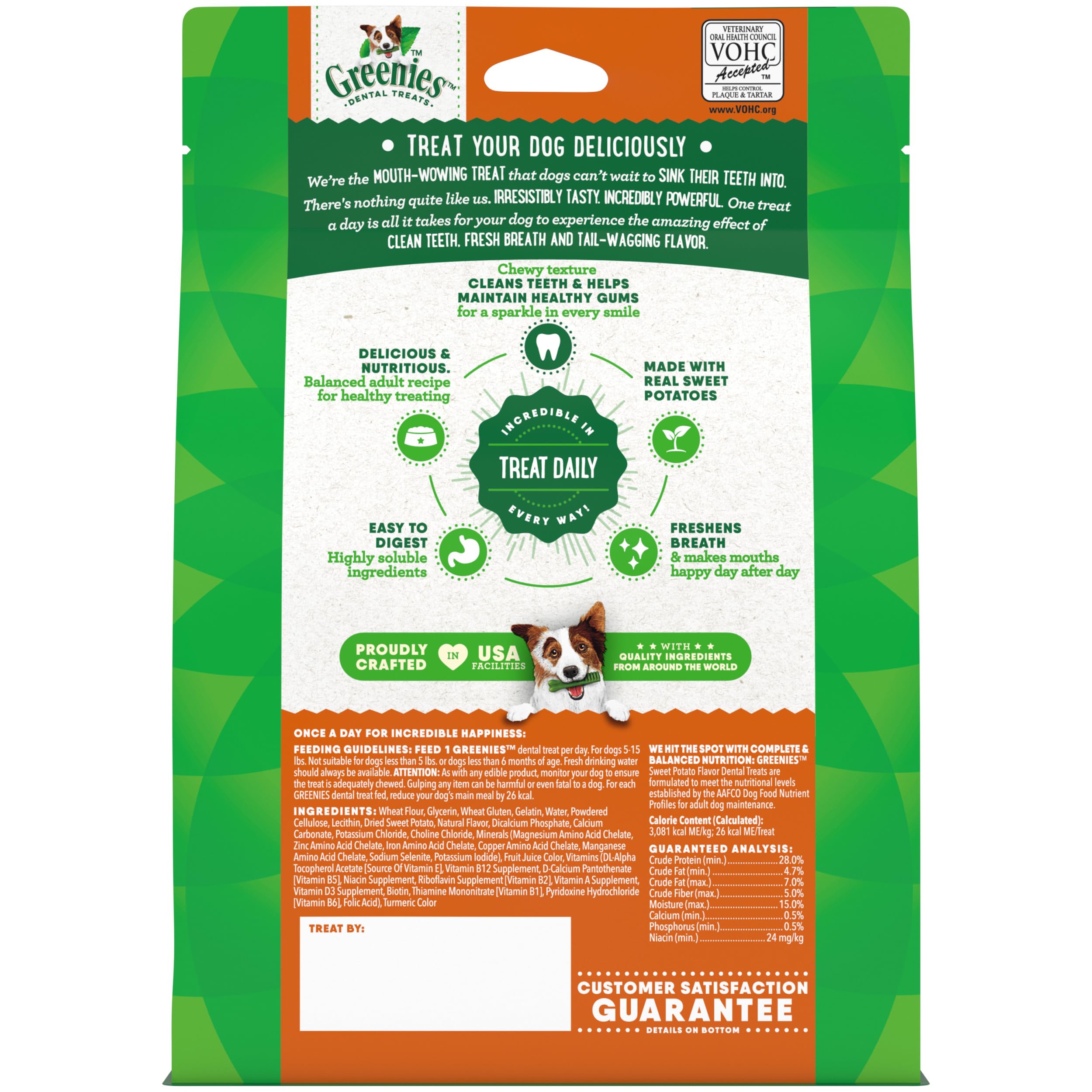 Greenies Teenie Natural Dog Dental Treats, Sweet Potato Flavor, 12 oz. Pouch (43 Treats)