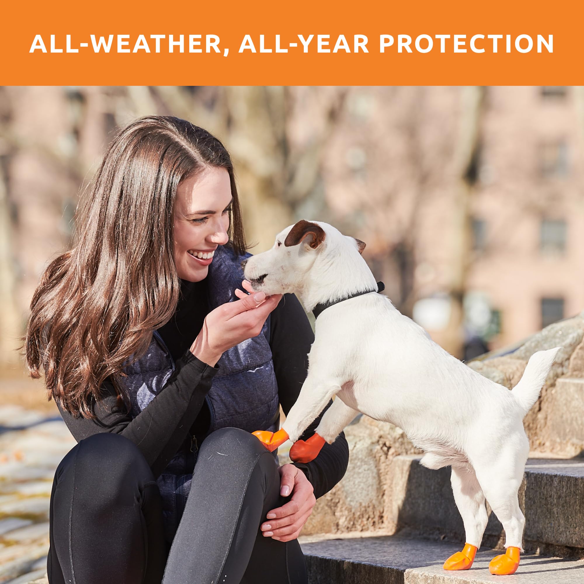 Pawz Rubber Dog Boots For Paws To 2'' - All-Weather Dog Booties For Hot Pavement, Sand, Snow, Mud, And Rain - Anti Slip Dog Sock