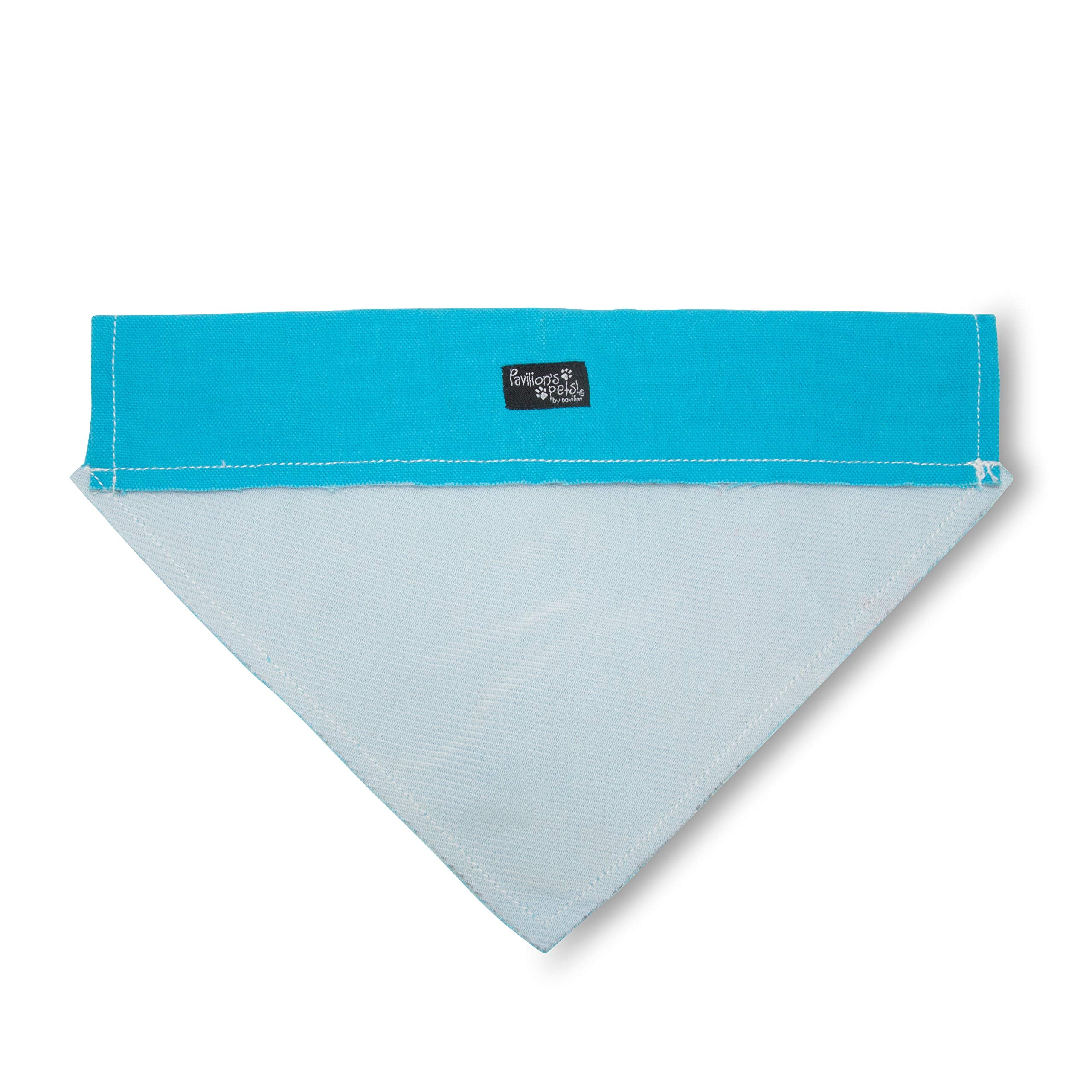 Pavilion Gift Company Big Brother Blue Paw Print Large Dog Slip On The Collar Bandanna,