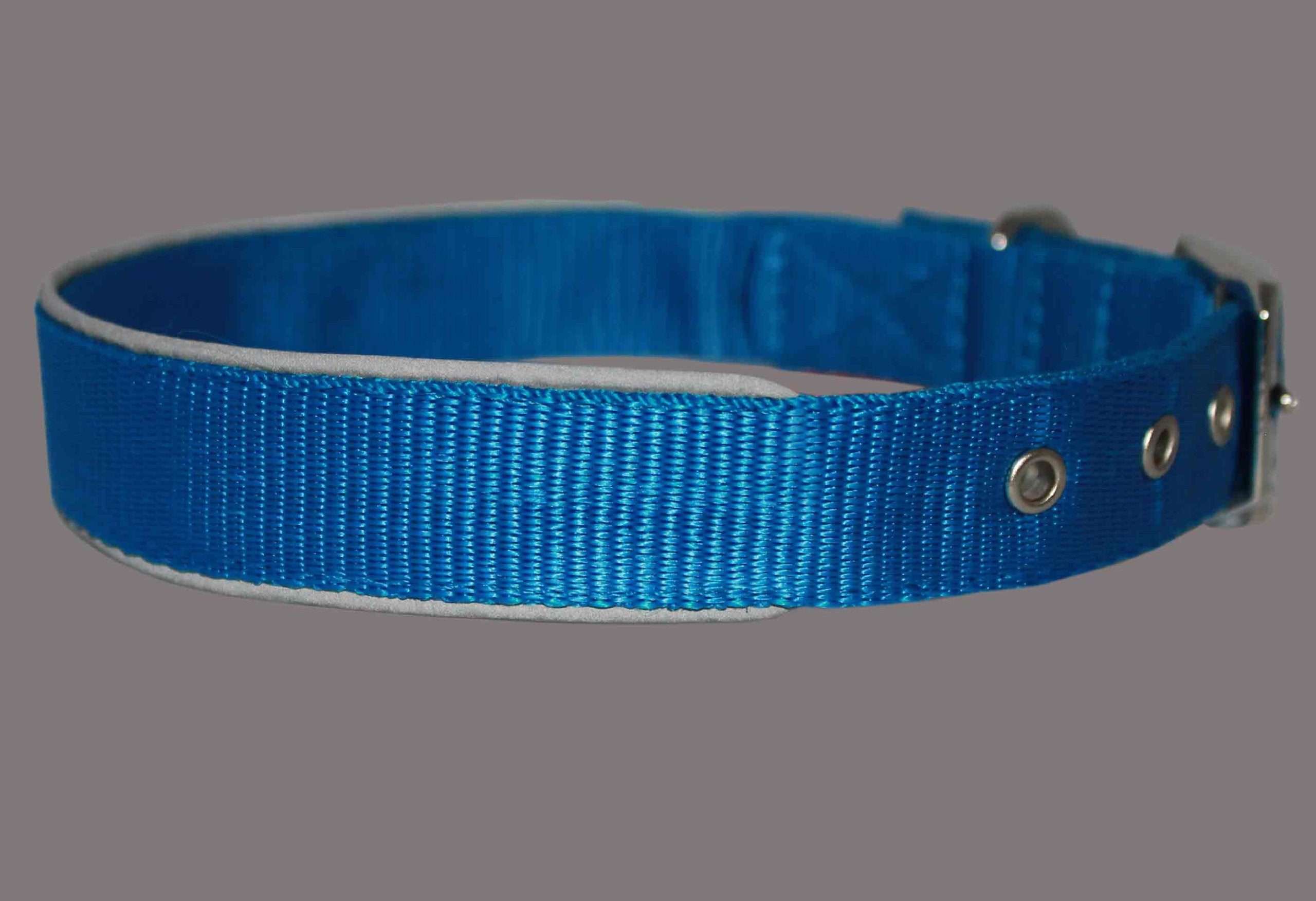 Reflective Dog Collar Double Nylon 3/4' Wide Fits 13.5'-16.5' Neck Poodle, Spaniel, Puppies
