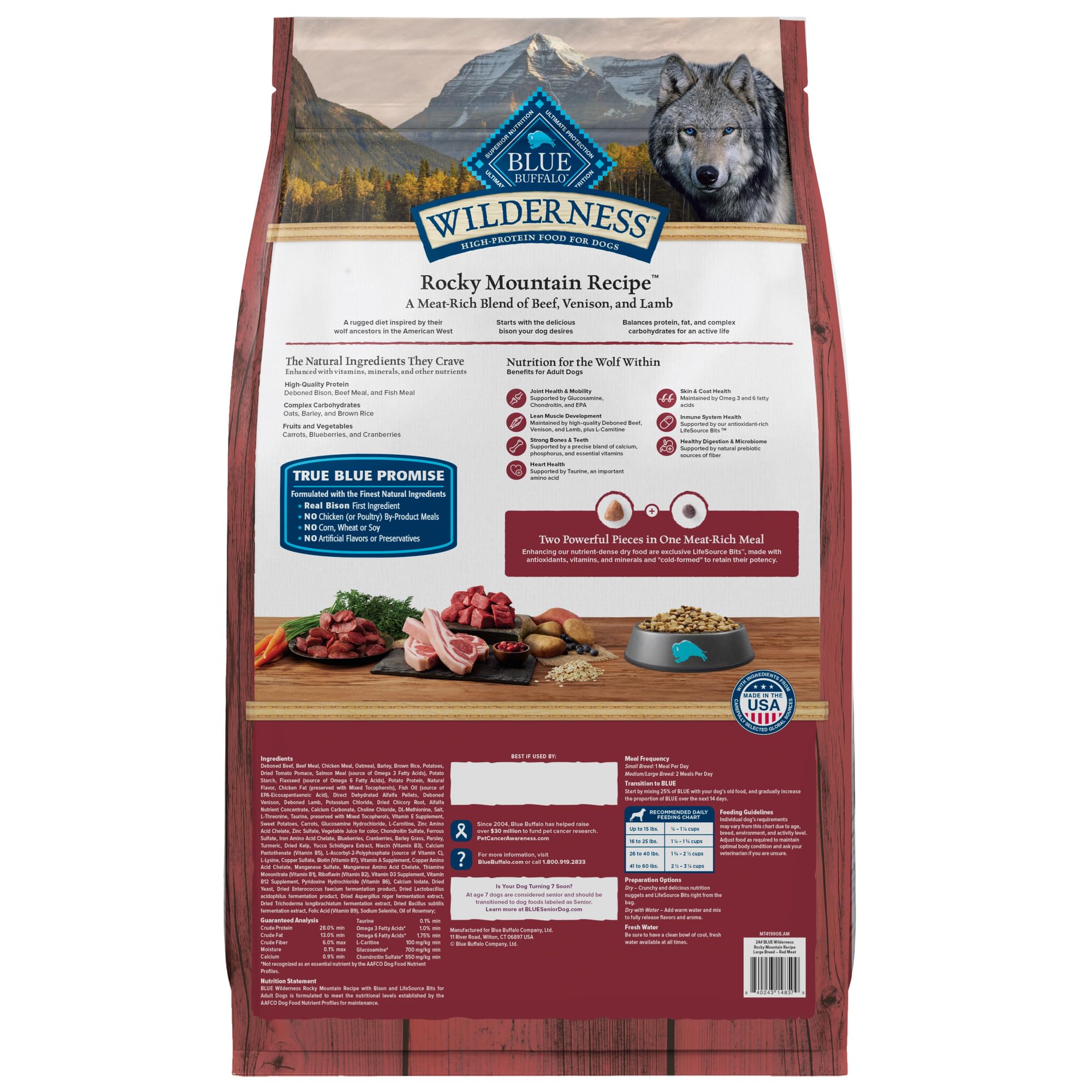 Blue Buffalo Wilderness Rocky Mountain Recipe High-Protein Large Breed Adult Dry Dog Food, Made in the USA with Natural Ingredie