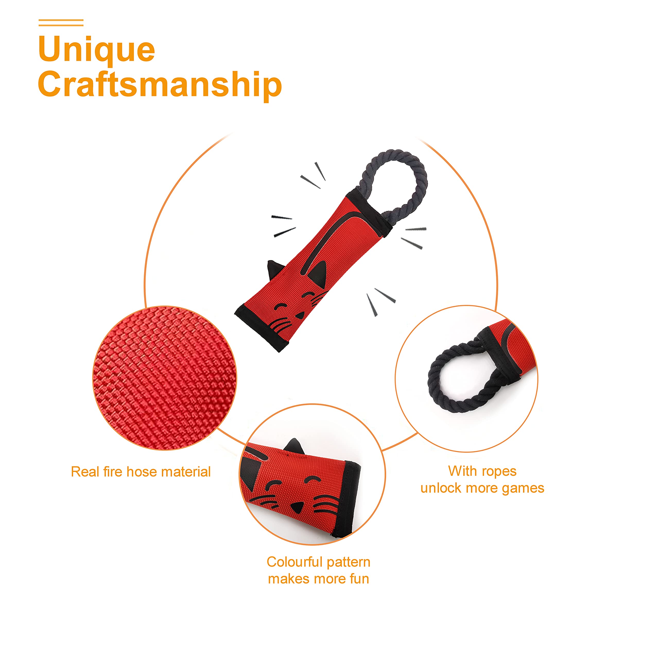 Purrrfect Life Fire Hose Interactive Squeaking Water Dog Toy, Dog Toy For Tug O War, Durable Dog Chew Toy With Squeakers, No Stu