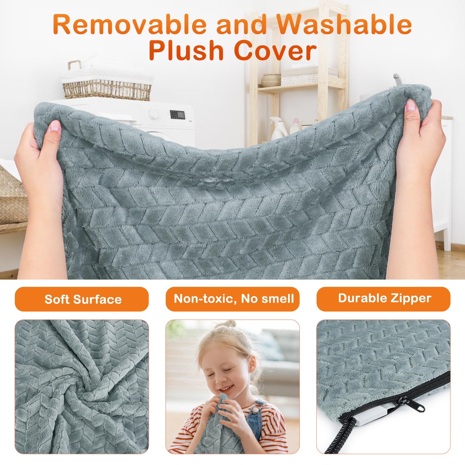 Gasur Pet Heating Pad For Dogs & Cats, Waterproof, Auto Shut-Off, Adjustable Heat, Timer, Small - 18''X16''