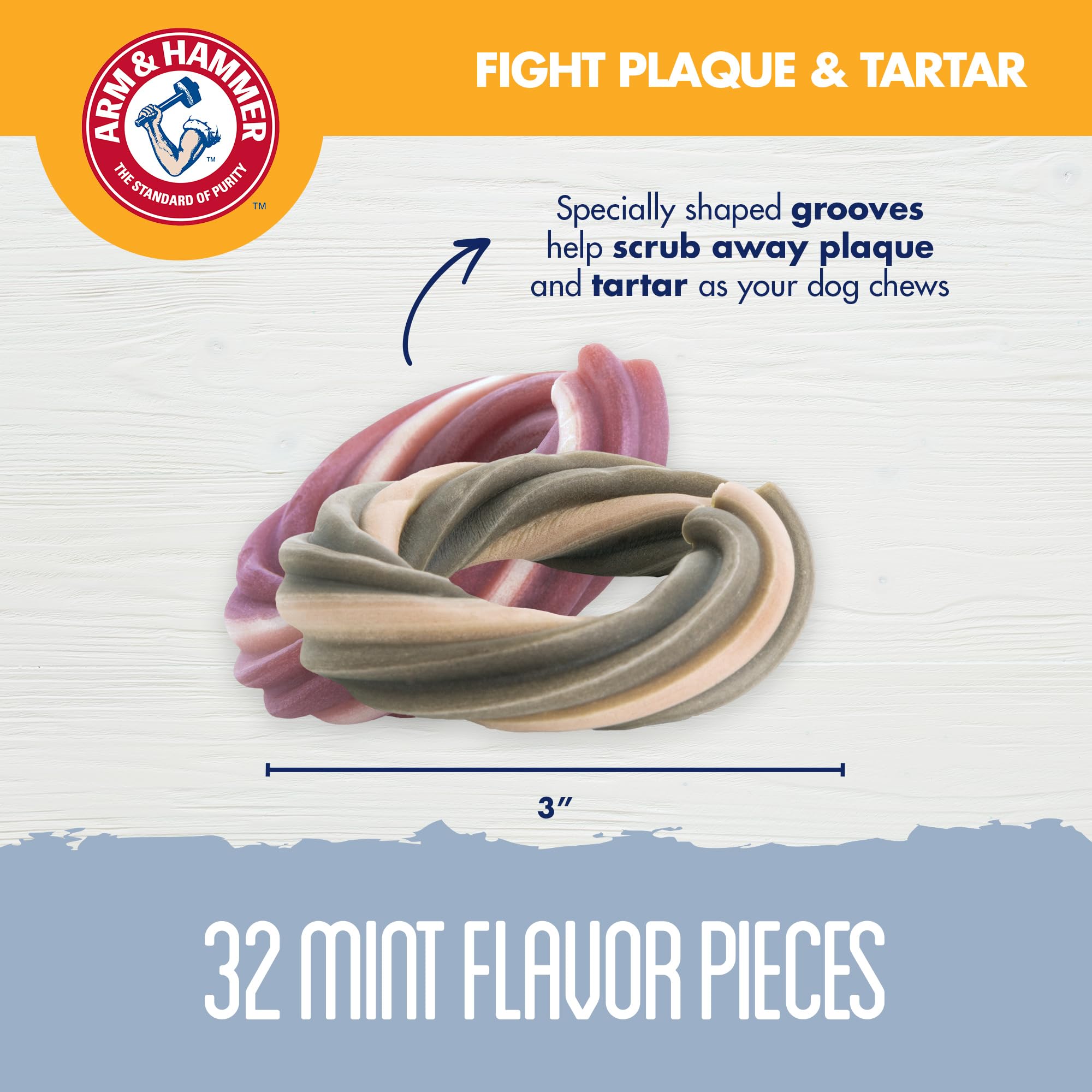 Arm & Hammer for Pets Smoothies Dental Treats for Dogs with Baking Soda & Calcium, Treat Chews Help Fight Bad Breath, Plaque & T