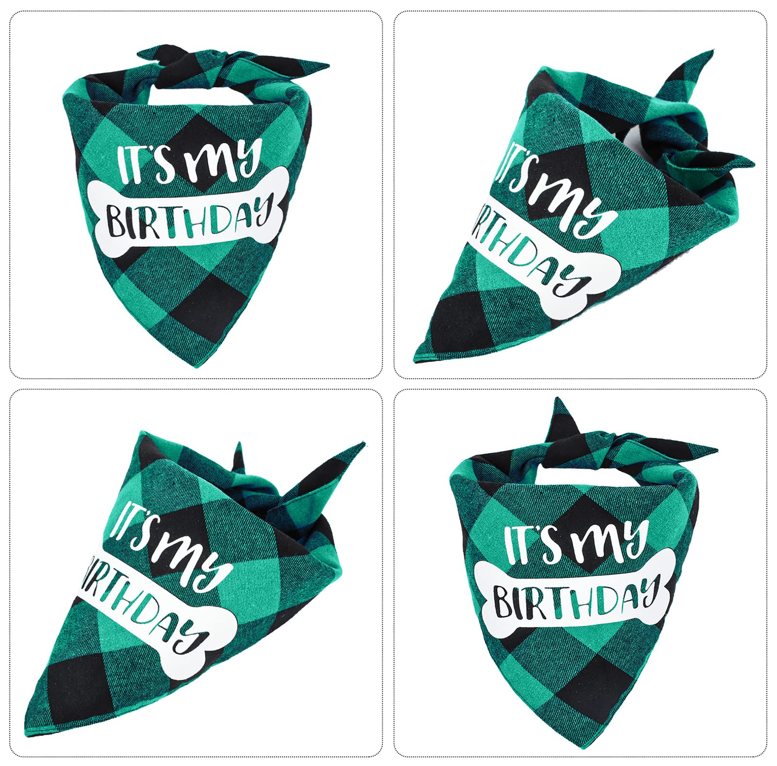 Dog Birthday Bandana, Vipith Double Sided Cotton Triangle Dog Bandanas Dog Birthday Party Supplies Dog Bandanas Boy Girl Dog Bir
