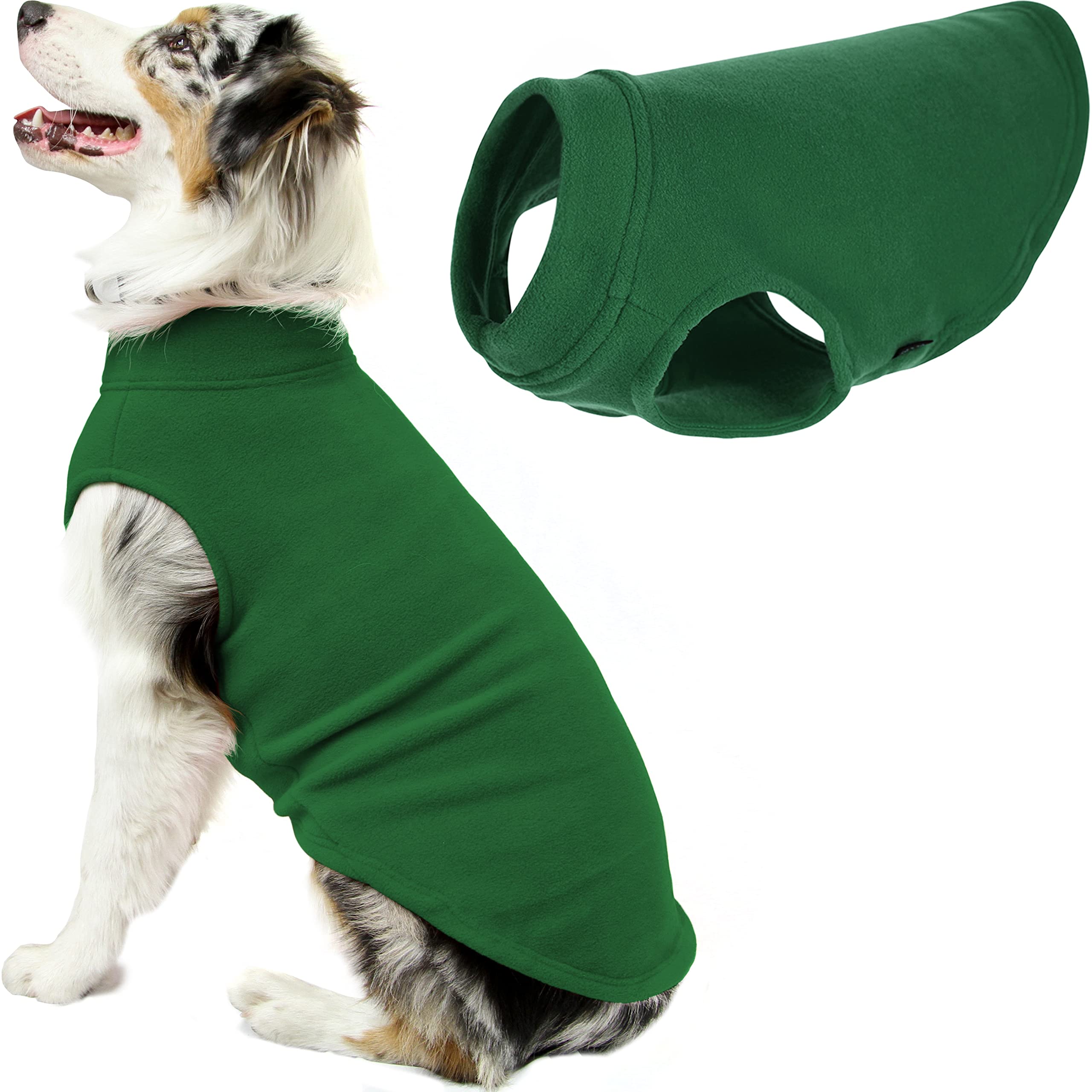 Gooby Stretch Fleece Vest Dog Sweater - Forest Green, 6X-Large - Warm Pullover Super Stretchy Fleece Dog Jacket for Small to Lar