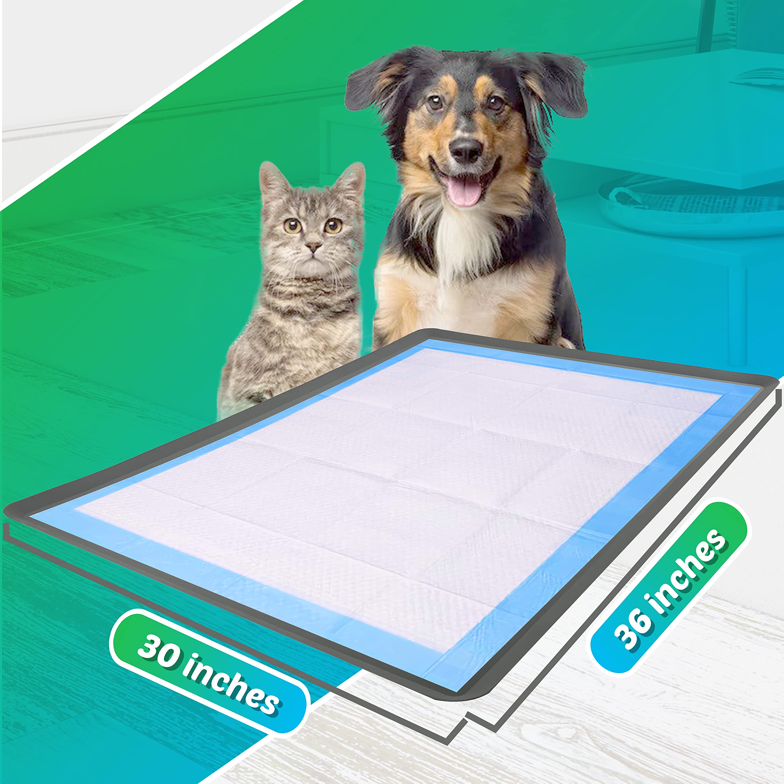 Skywin Silicone Pee Pad Holder, 30 X 36 Inch No-Spill, Leakproof, Easy-To-Clean Puppy Pad Holder (Grey)