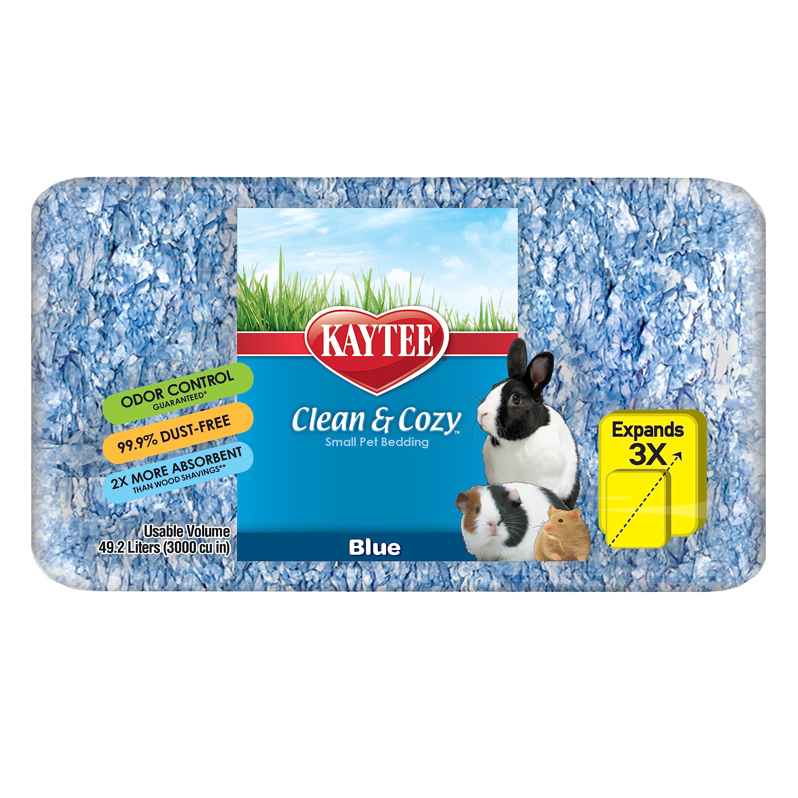 Kaytee Clean & Cozy Blue Bedding For Guinea Pigs, Rabbits, Hamsters, Gerbils And Chinchillas, 49.2 Liter