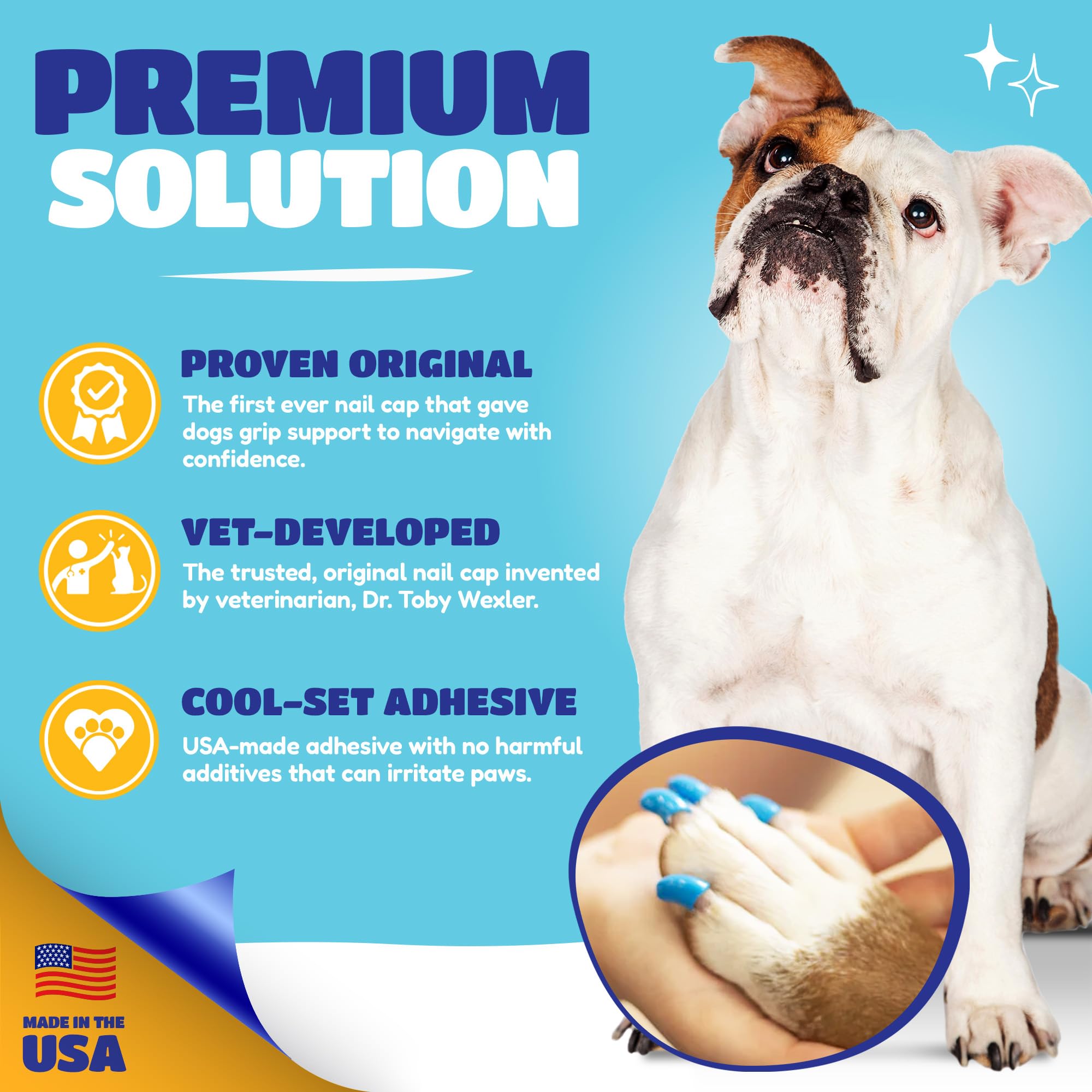 Soft Claws Canine Dog And Cat Nail Caps Take Home Kit, Medium, Sparkle Gold