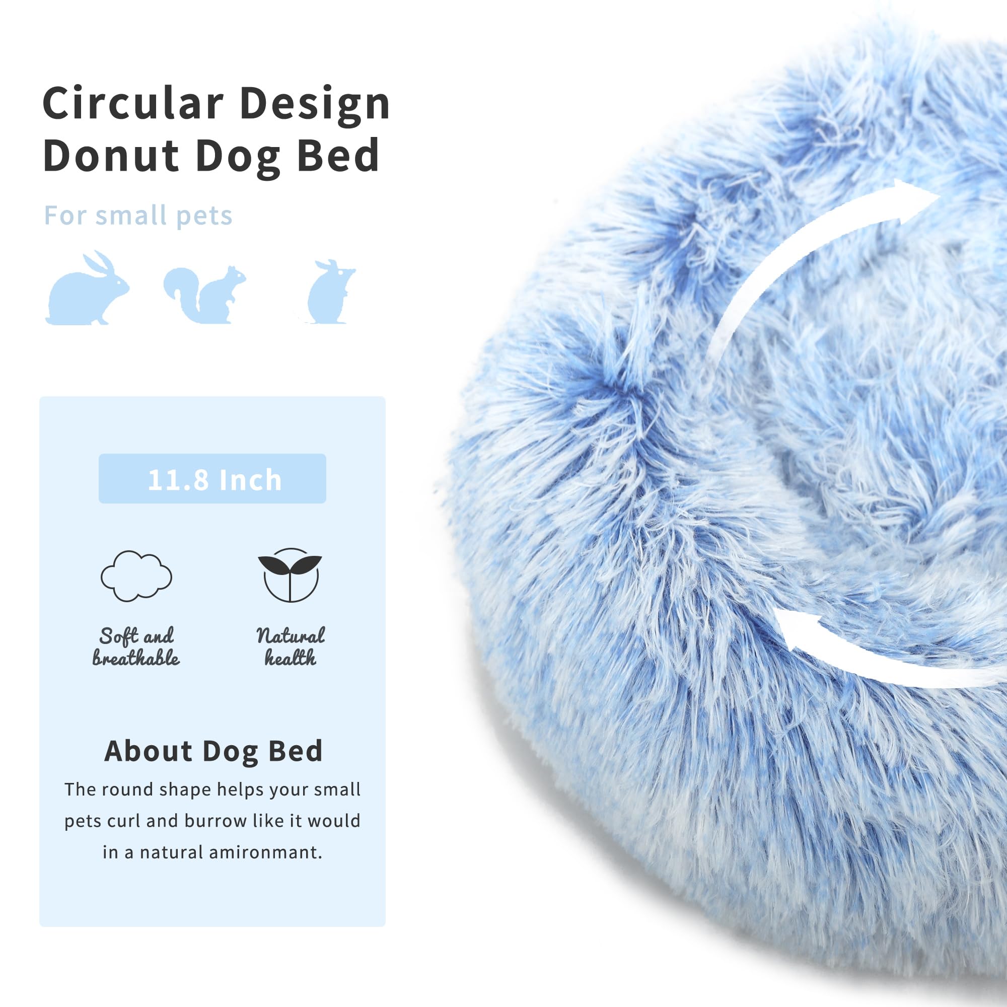 wrkfree Hamster Bed Cute Blue and White Warm Cushion for Small Animal - Comfortable Sleep Mat Pad for Guinea Pigs/Hedgehog/Squir