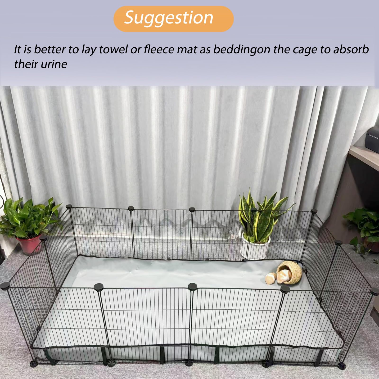 Dzwlkj Guinea Pig Cage Liner, Waterproof And Washable Base, 28'X56', Suitable For Rabbits, Bunny, Chinchillas, Hedgehog, Ferre
