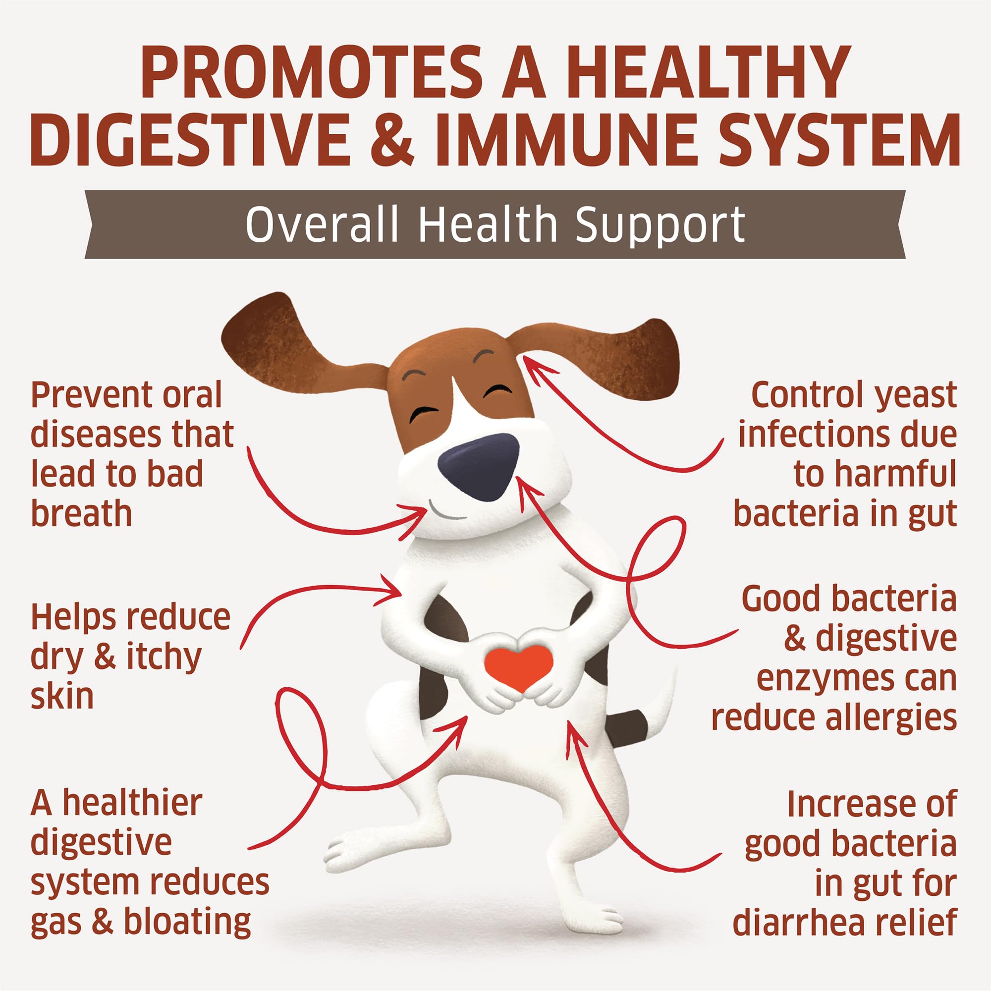 Probiotics for Dogs - Hot Spot Remedy for Dogs + Prebiotic - Dog Allergy Chews - Improve Digestion & Upset Tummy, Relieve Gas &