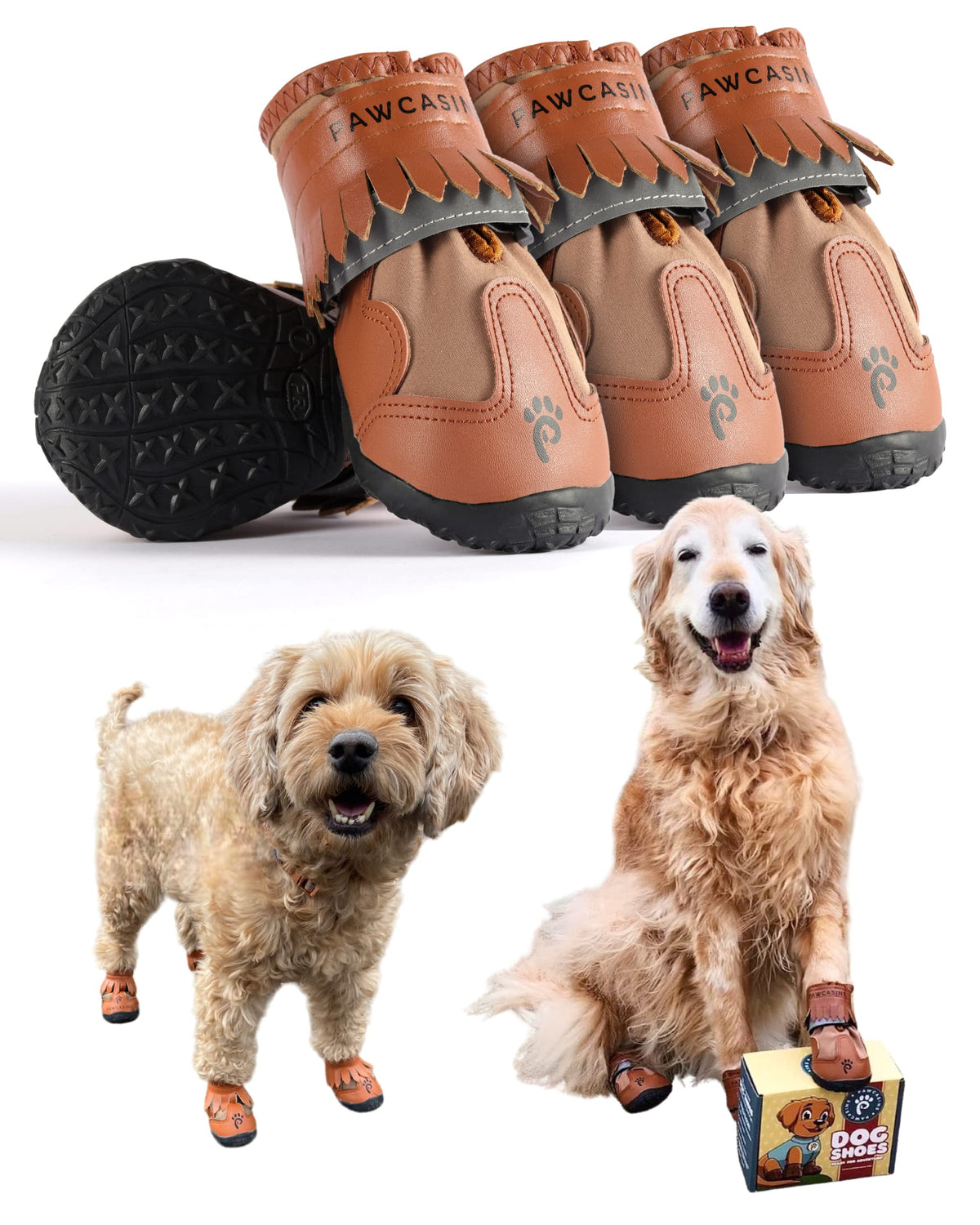 Pawcasins Dog Boots, Dog Shoes, Dog Booties, Dog Boots & Paw Protectors, Dog Shoes For Medium Dogs, Large Dogs, And Small Dogs, Dog Snow Boots, Dog Rain Boots, Dog Booties For Winter, Summer, Size 3