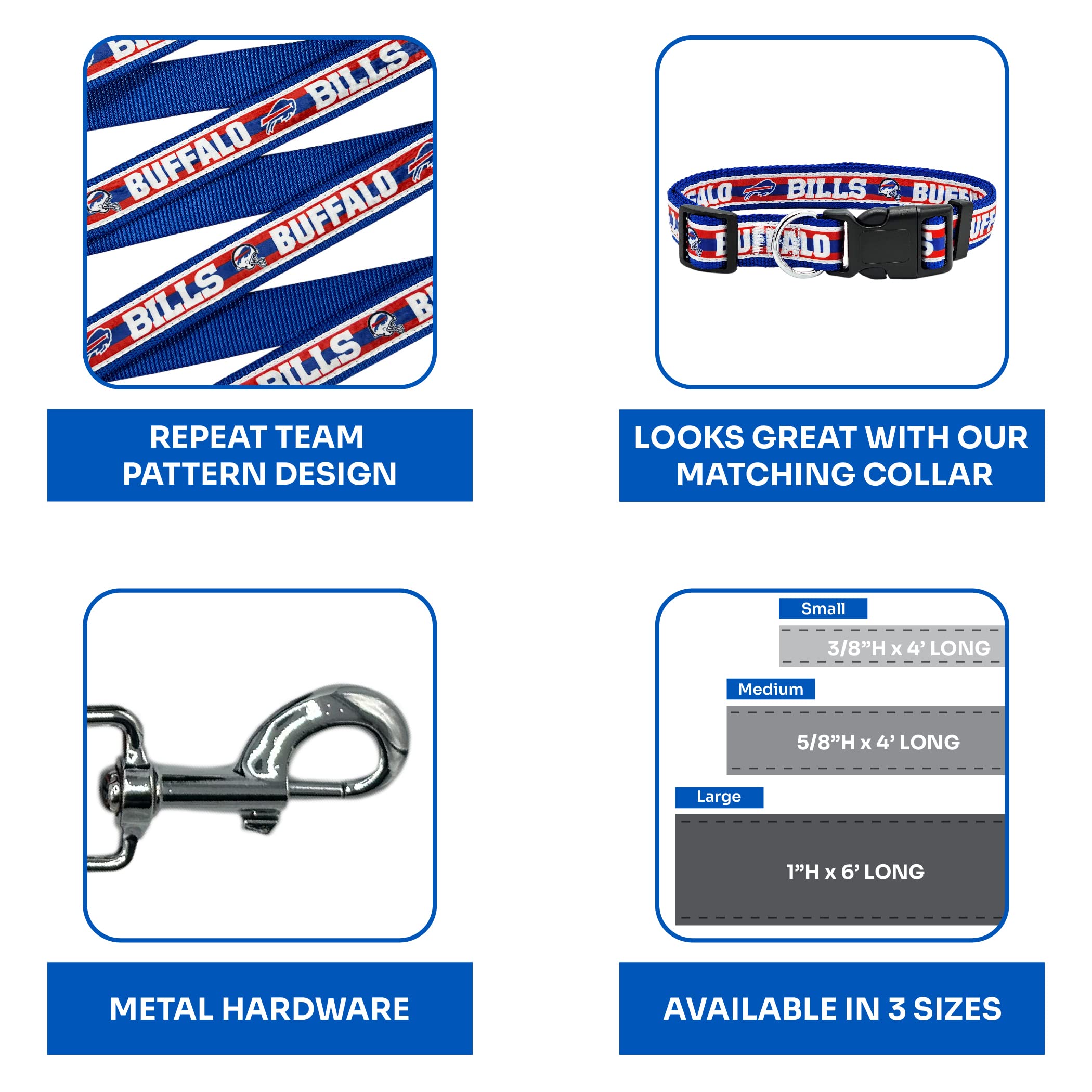 Nfl Pet Leash Buffalo Bills Dog Leash, Large Football Team Leash For Dogs & Cats. A Shiny & Colorful Cat Leash & Dog Leash Licen